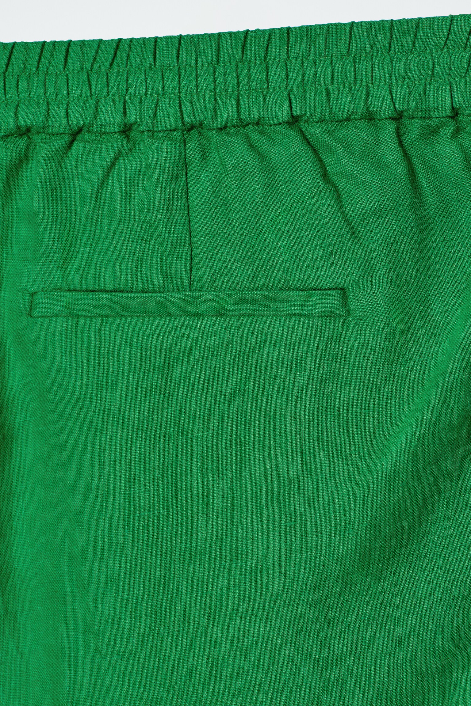 PANTALONES DE LINO SASTRE DE PERNERA RECTA - VERDE/AMARILLO MANTEQUILLA - 4