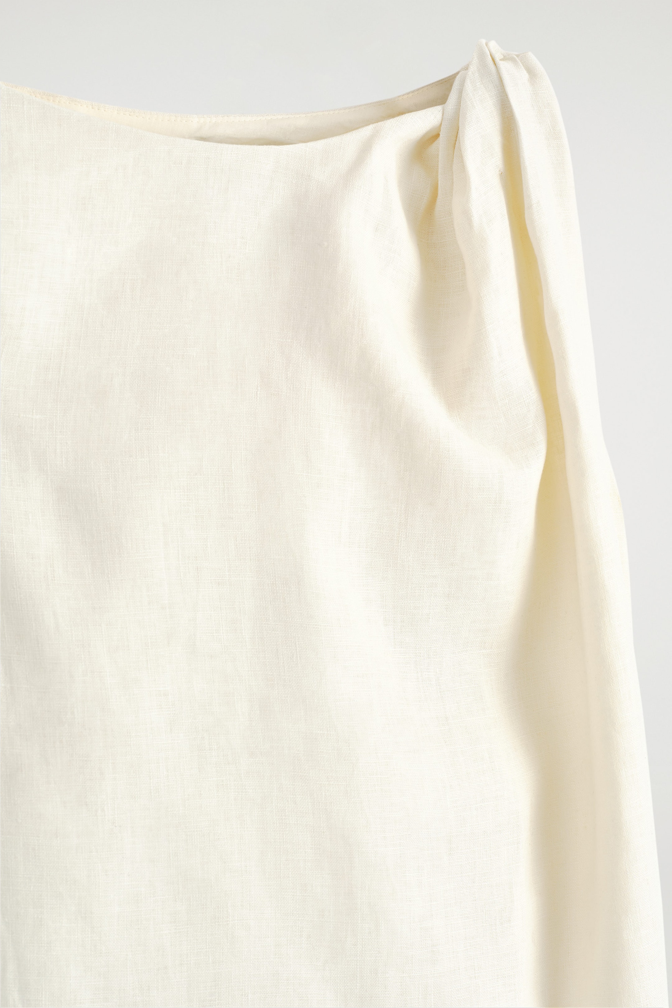 TWIST-DETAIL LINEN MINI DRESS