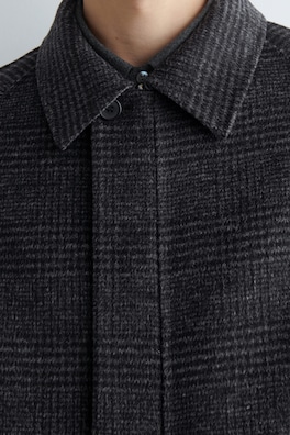 REVERSIBLE CHECKED / HERRINGBONE WOOL SPORTS JACKET — GRAY / CHECKED 3