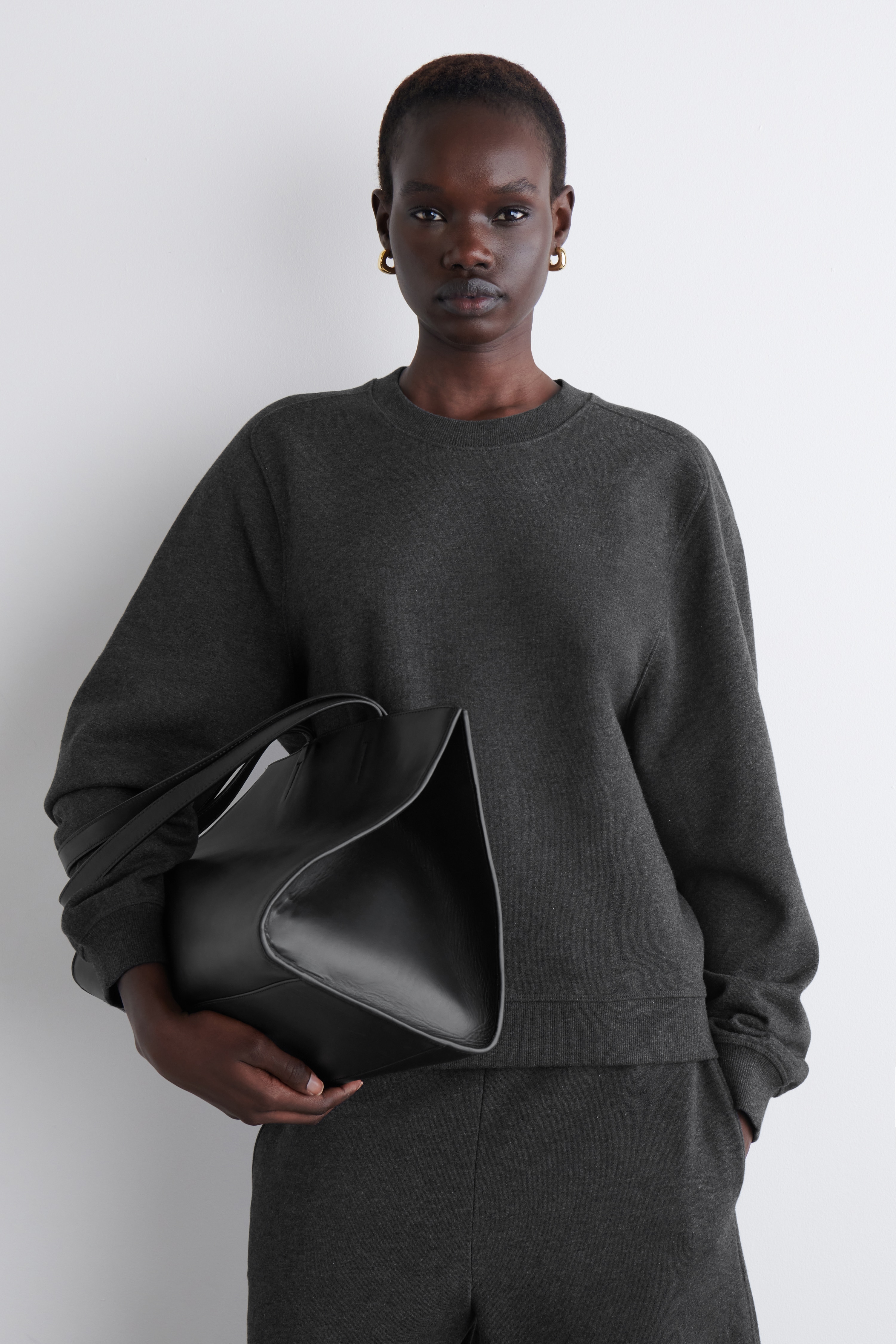 PAMUT PULÓVER - SÖTÉTSZÜRKE MELANGE/SÖTÉTLILA