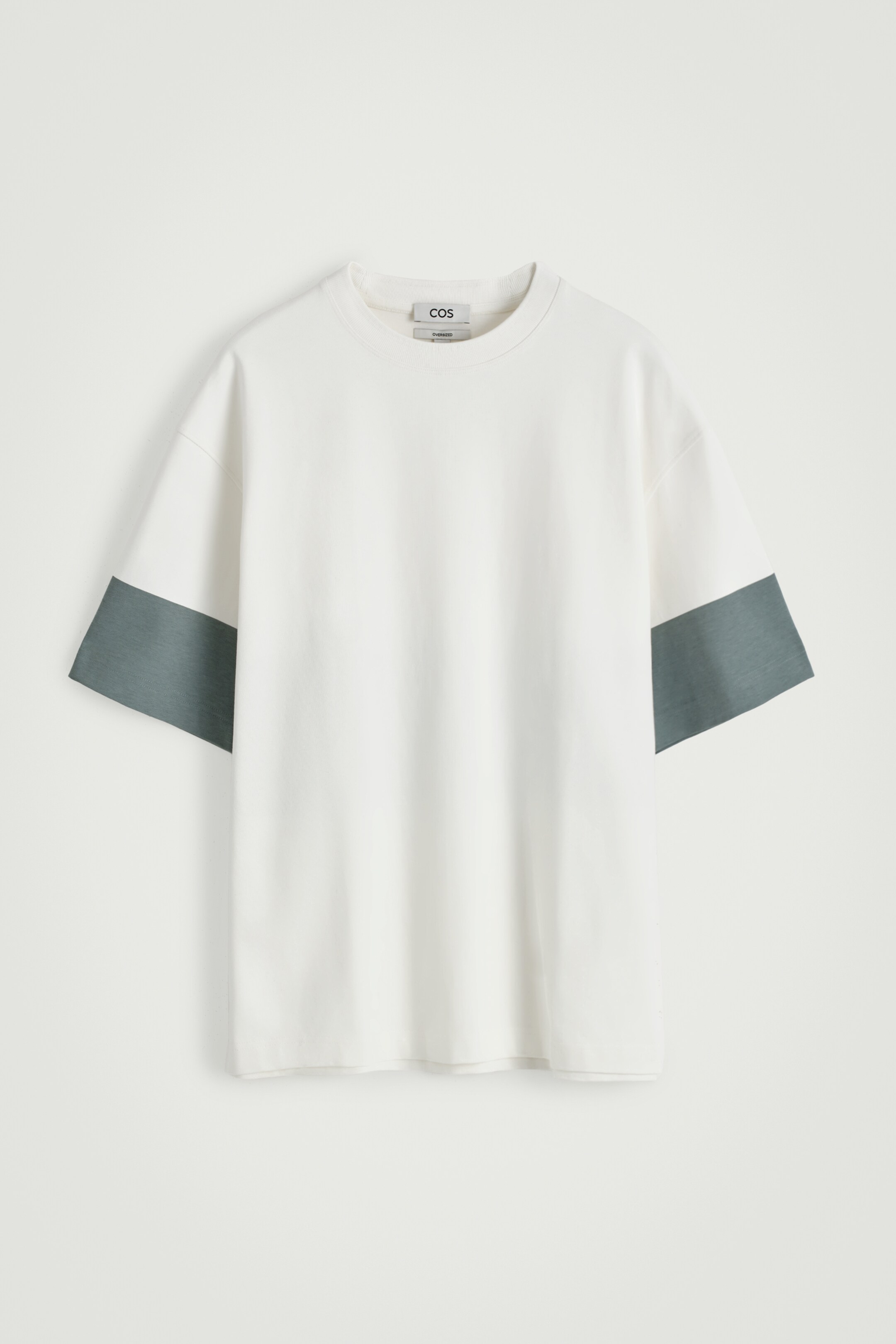 View larger image: OVERSIZED COLOUR-BLOCK COTTON T-SHIRT - WHITE / STEEL BLUE - Men | H&M GB 6