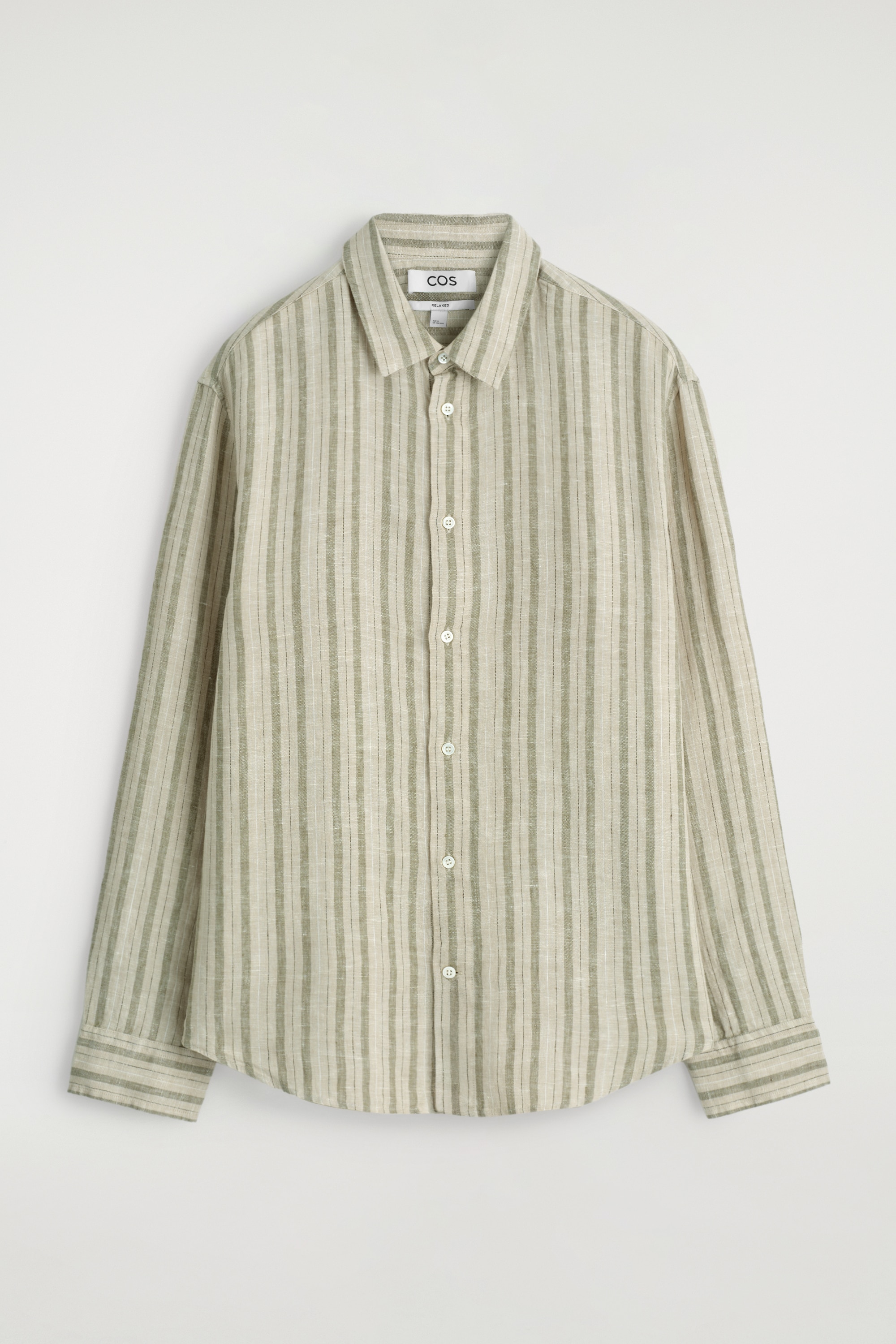 RELAXED LINEN SHIRT - BEIGE / STRIPED/WHITE/APRICOT / STRIPED/NAVY/LIGHT BLUE/BROWN/BLACK