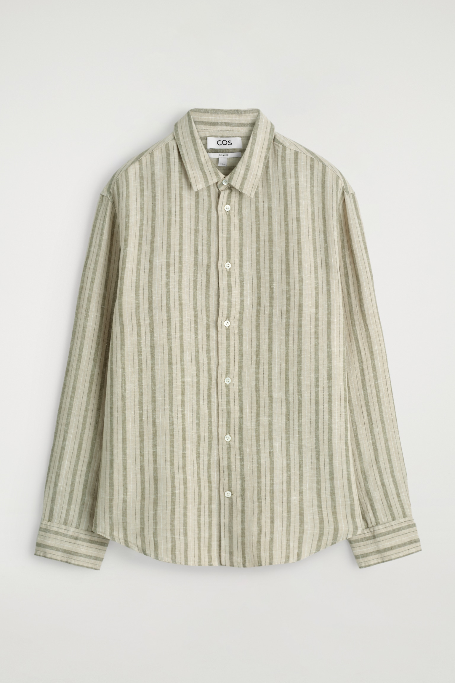CAMISA DE LINO RELAXED FIT - BEIGE/RAYAS/BLANCO/AZUL MARINO/ALBARICOQUE / RAYAS/AZUL CLARO/TOPO/NEGRO - 1