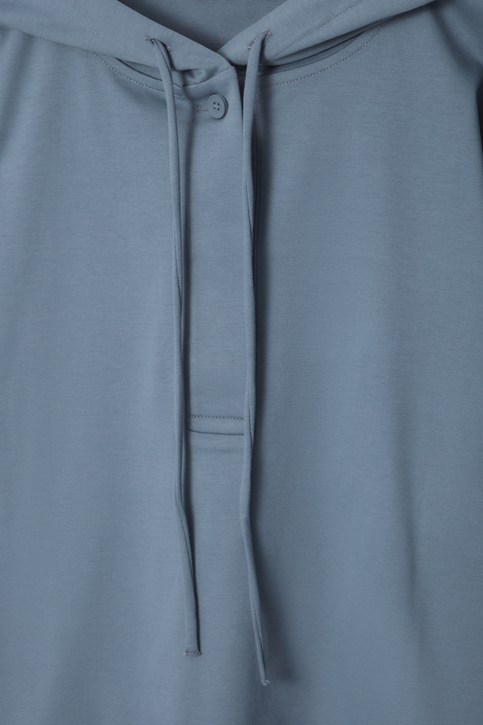 BUTTONED LIGHTWEIGHT JERSEY HOODIE - BLUE/BLACK - 2