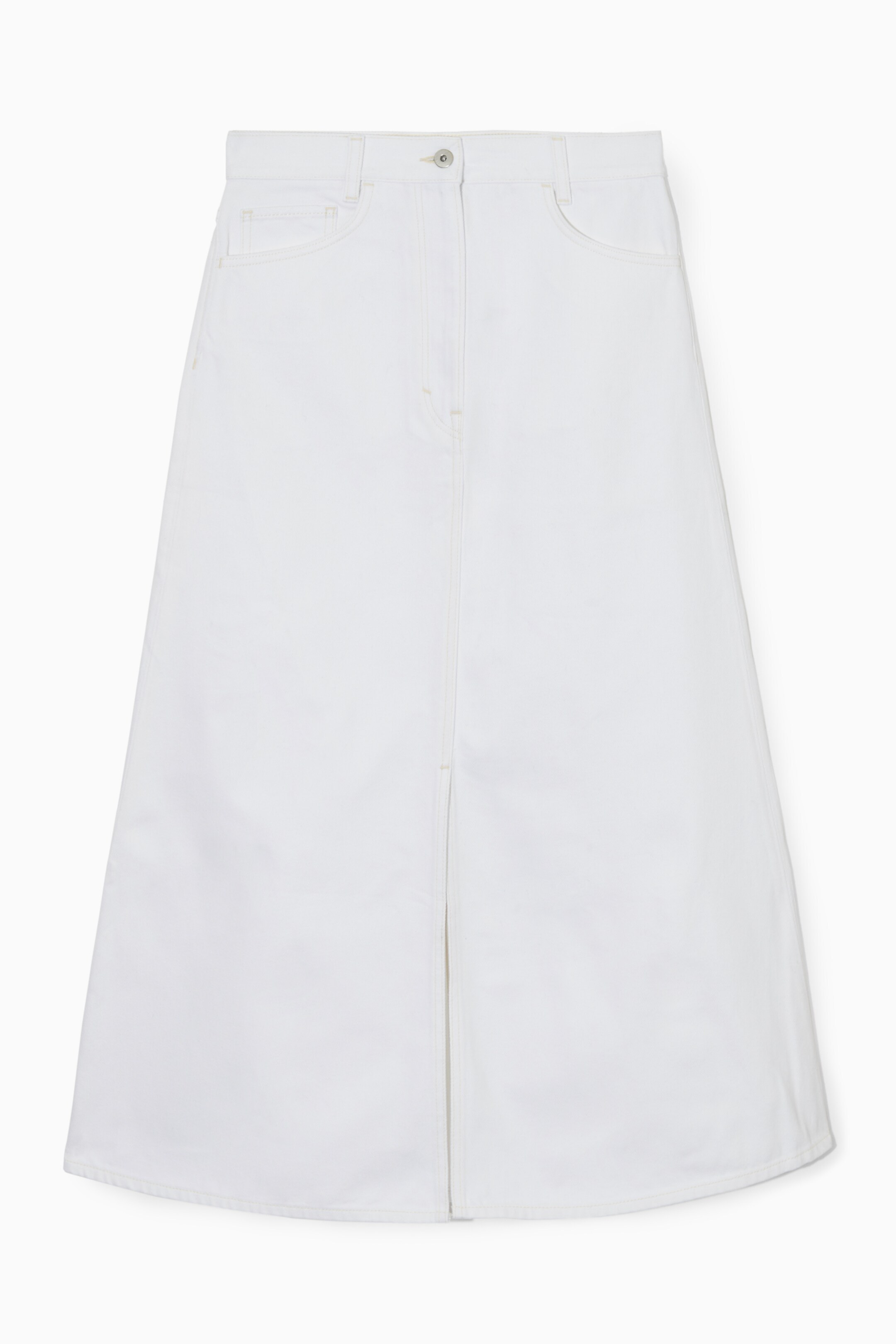 View larger image: A-LINE DENIM MIDI SKIRT - WHITE - Ladies | H&M GB 1