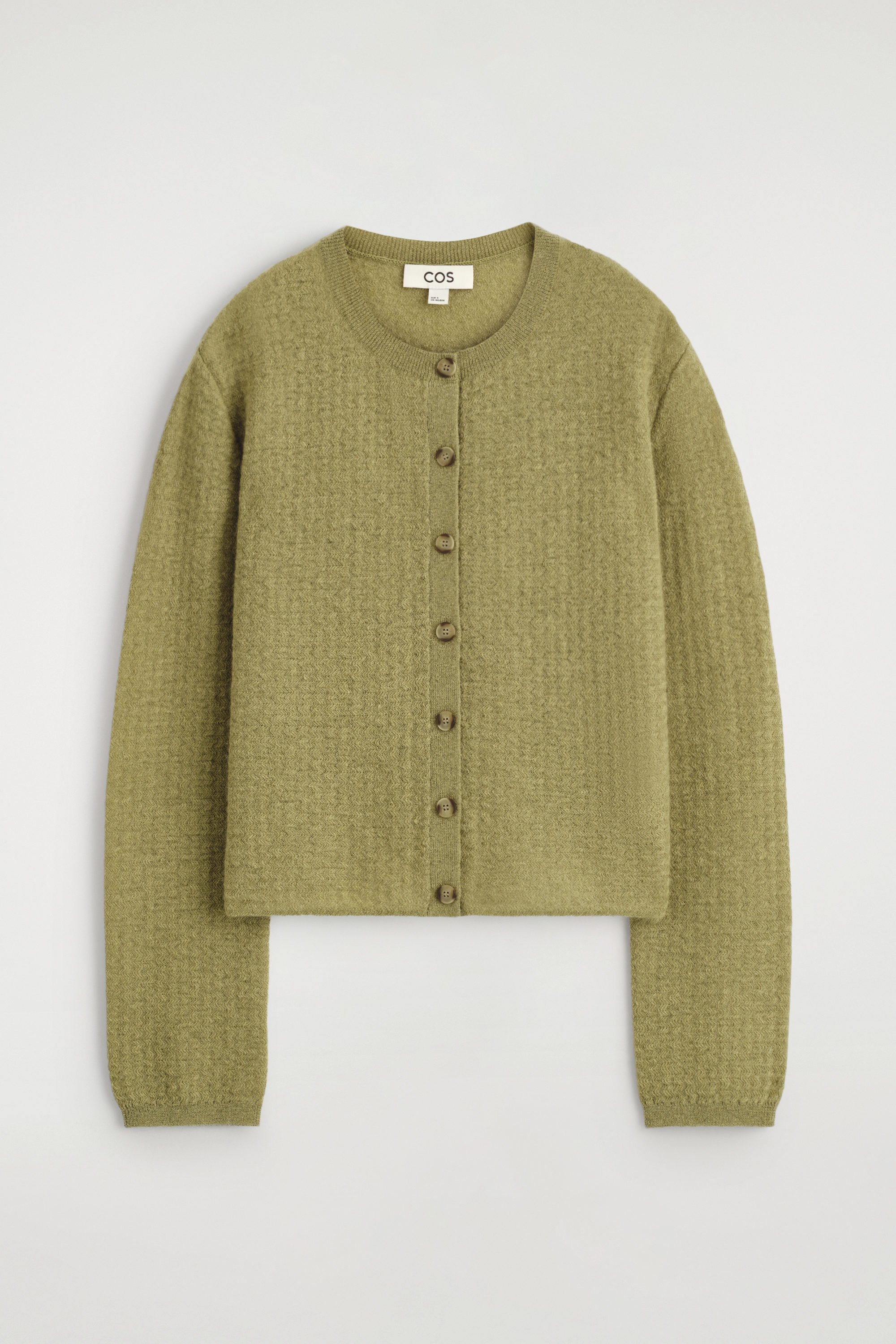ZIGZAG-KNIT MOHAIR-BLEND CARDIGAN - GREEN | COS US