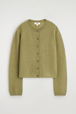 ZIGZAG-KNIT MOHAIR-BLEND CARDIGAN — GREEN 7