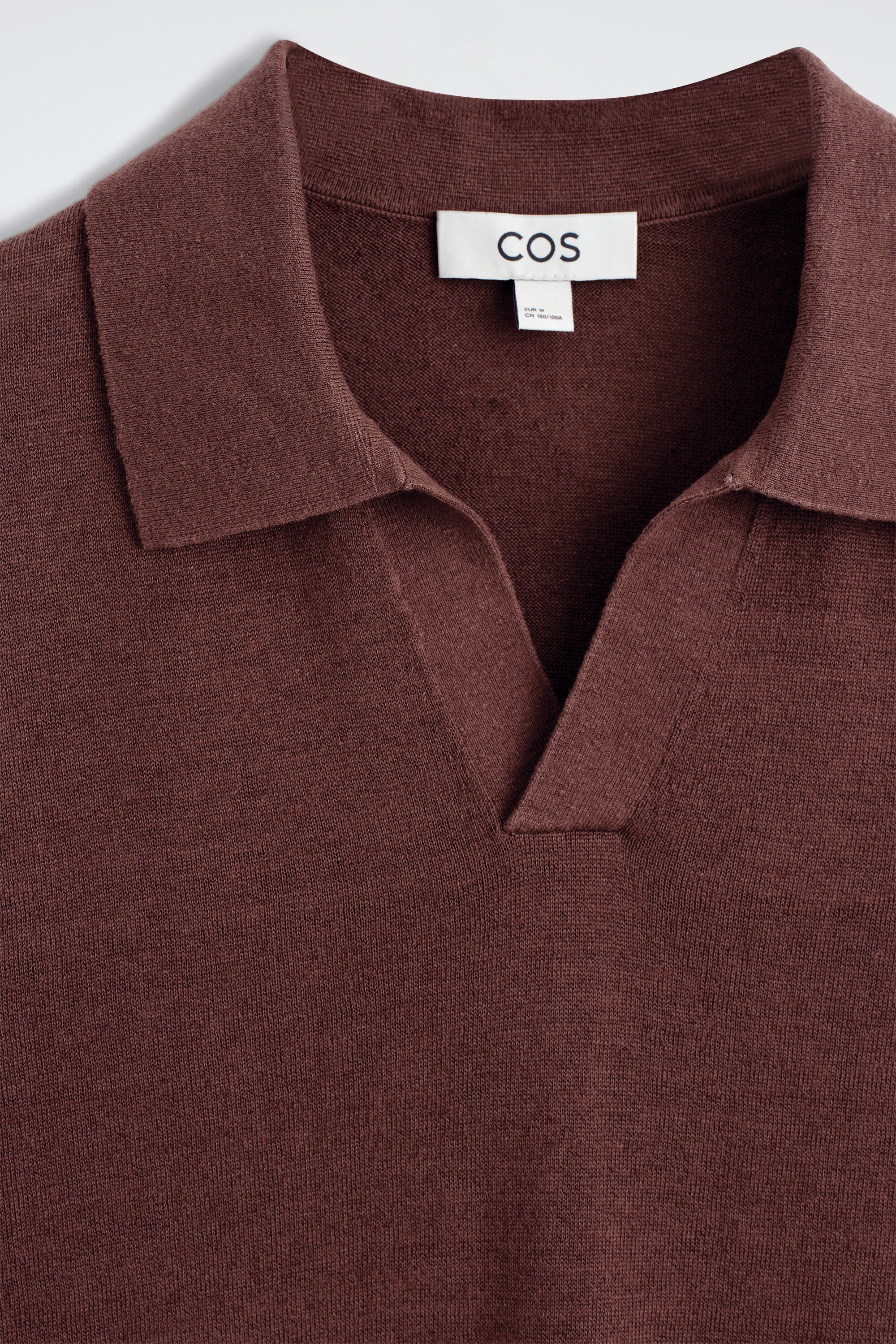 KNITTED LINEN POLO SHIRT - BROWN | COS CA