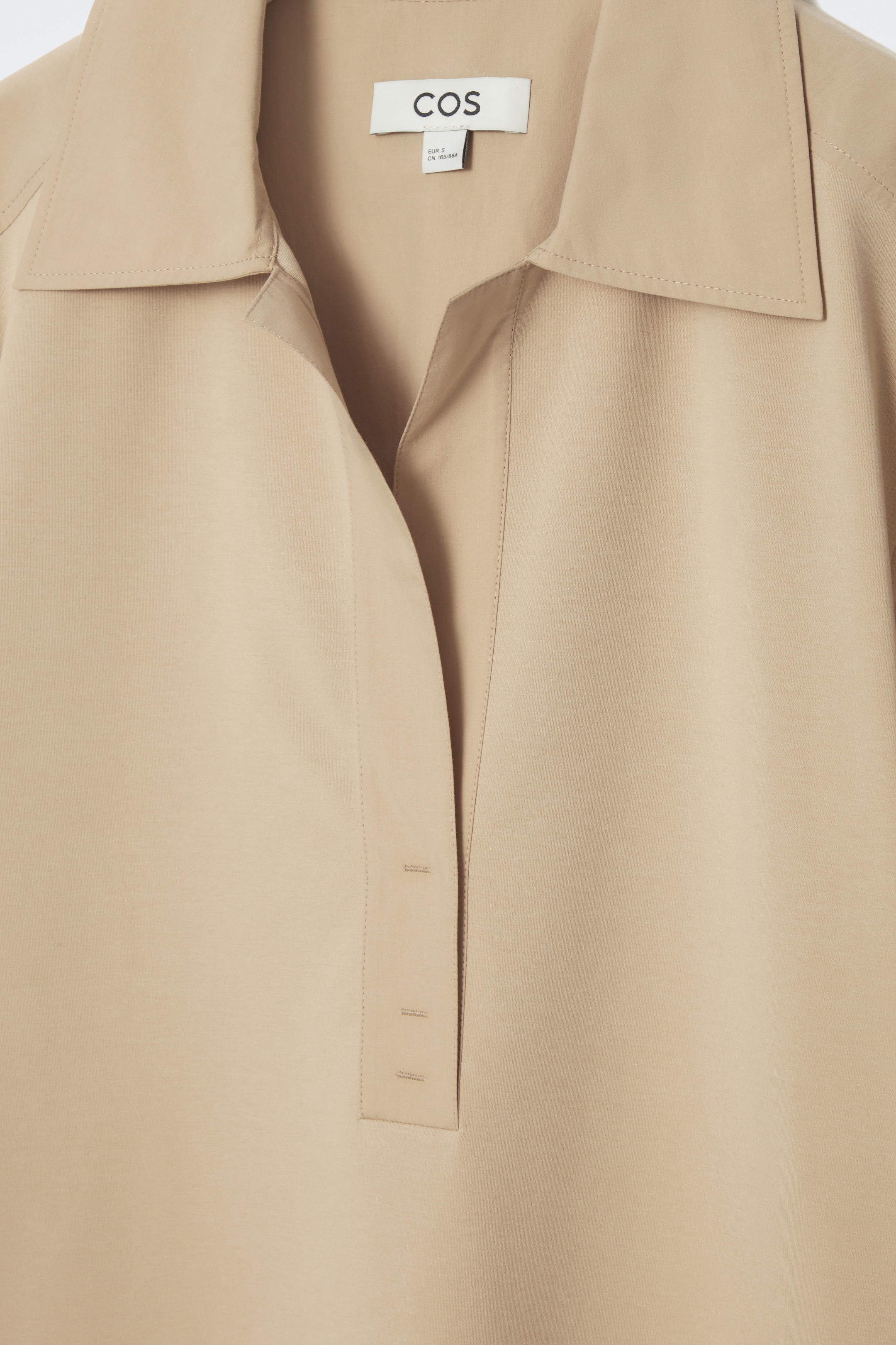Ingrandisci l'immagine: OVERSIZED OPEN-COLLAR SHIRT DRESS - BEIGE - DONNA | H&M CH 2