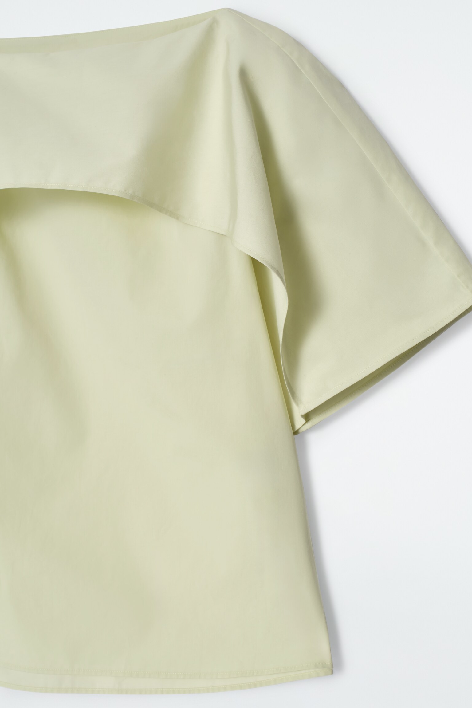 TOP DRAPPEGGIATO IN COTONE - VERDE CHIARO/BIANCO - 5