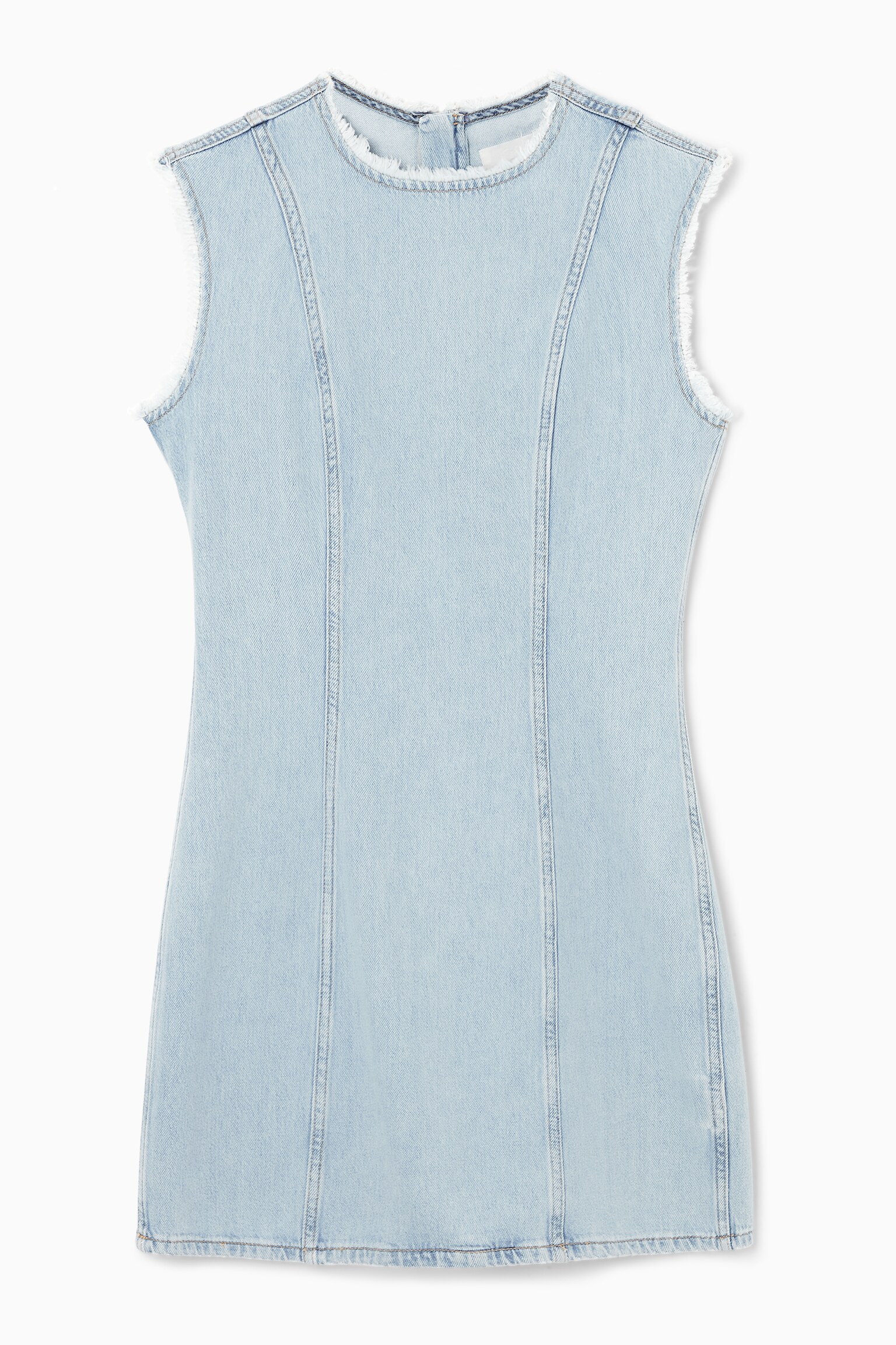 PANELLED DENIM MINI DRESS - LIGHT BLUE