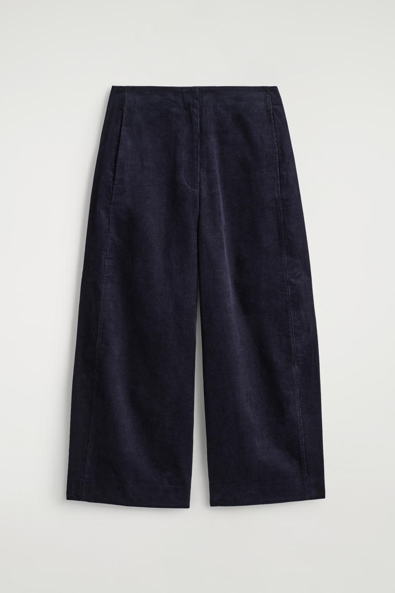 Cos Pantaloni Barrel In Velluto A Te In Blue
