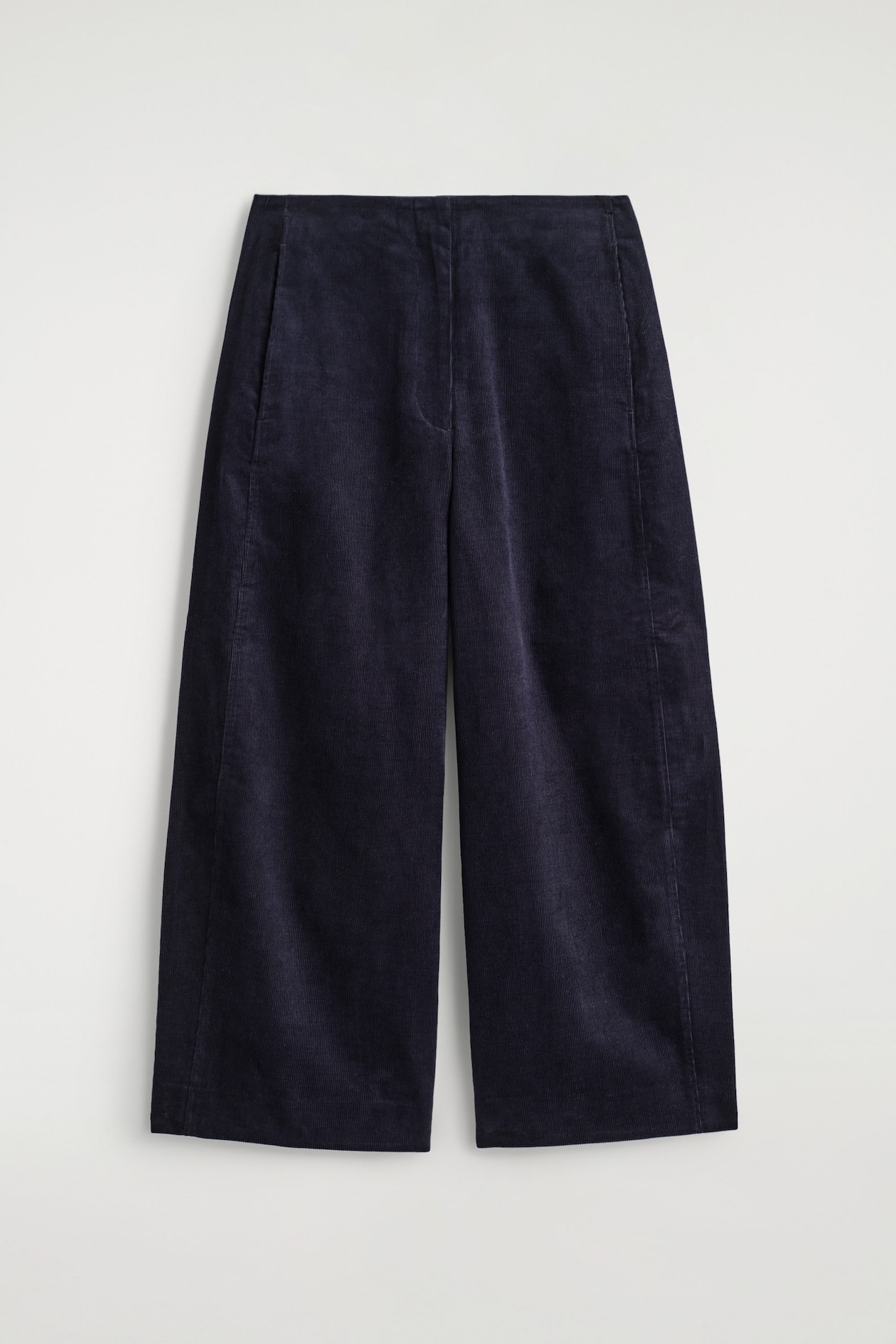 CORDUROY BARREL-LEG PANTS — NAVY