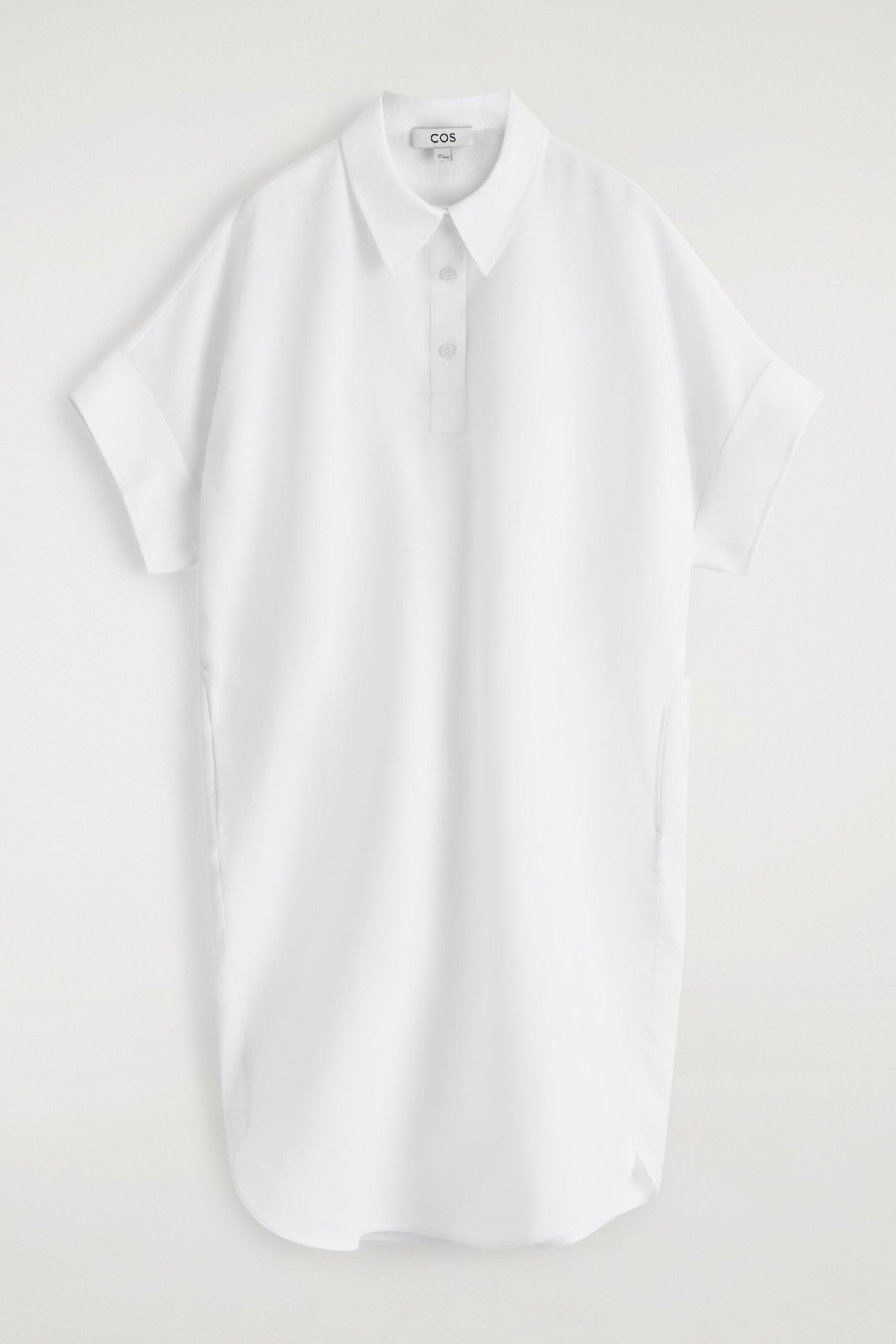 Преглед на по-голямо изображение: ROUNDED LINEN-COTTON SHIRT DRESS - БЯЛО - ЖЕНИ | H&M BG 5