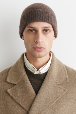 PURE CASHMERE BEANIE — MOCHA MÉLANGE 2