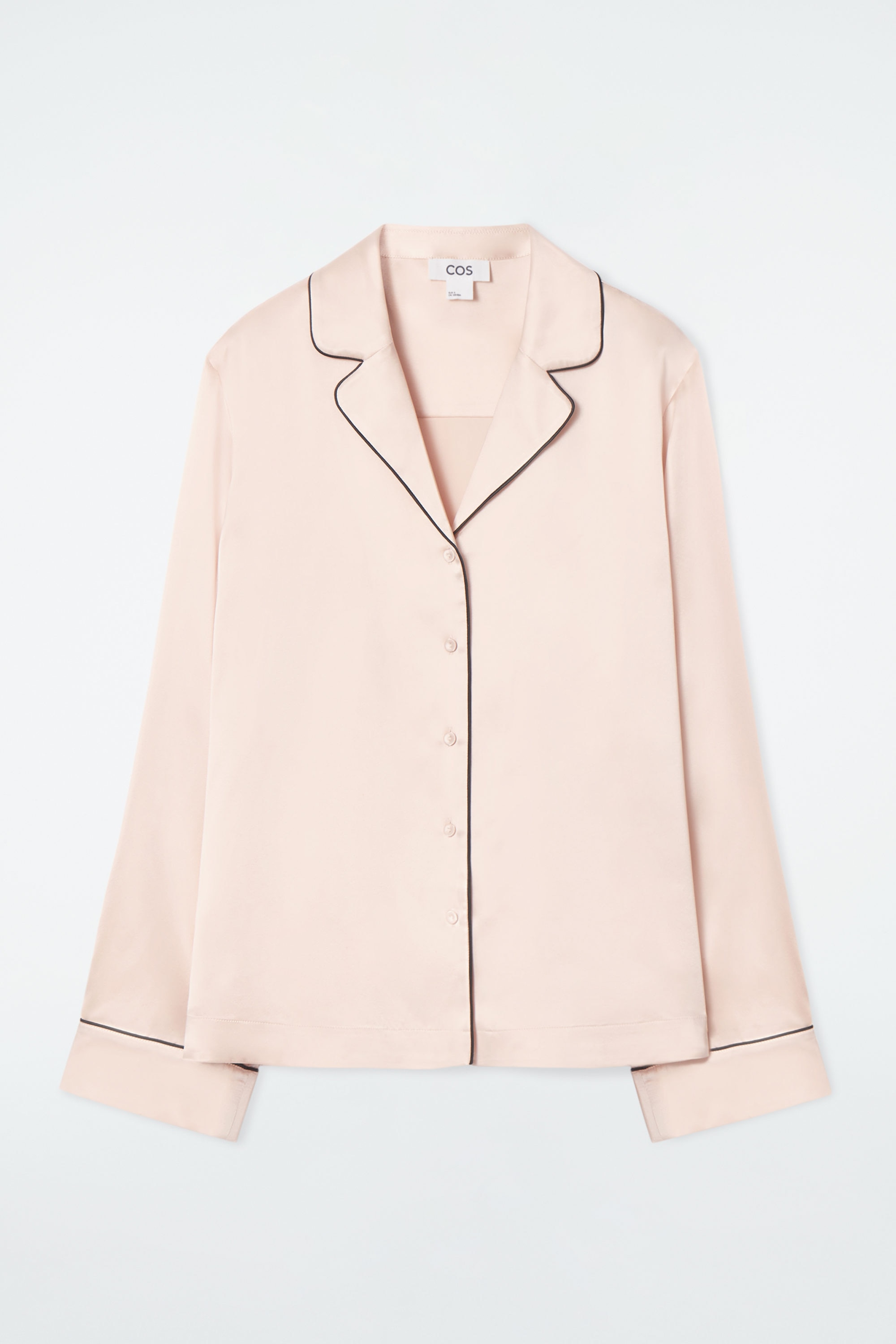 PIPED SILK PYJAMA SHIRT - APRICOT | COS