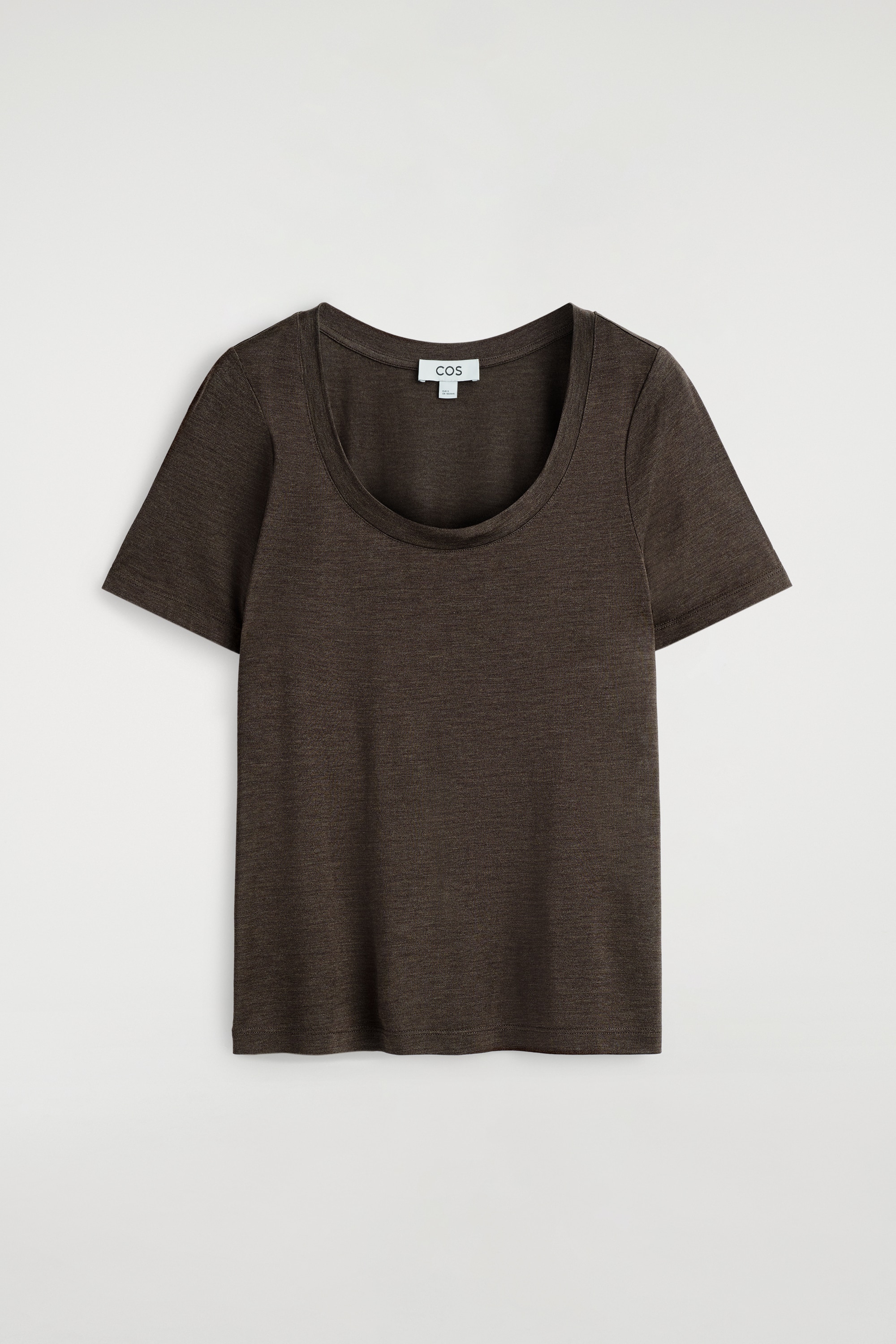SLIM SILK T-SHIRT - BROWN MÉLANGE