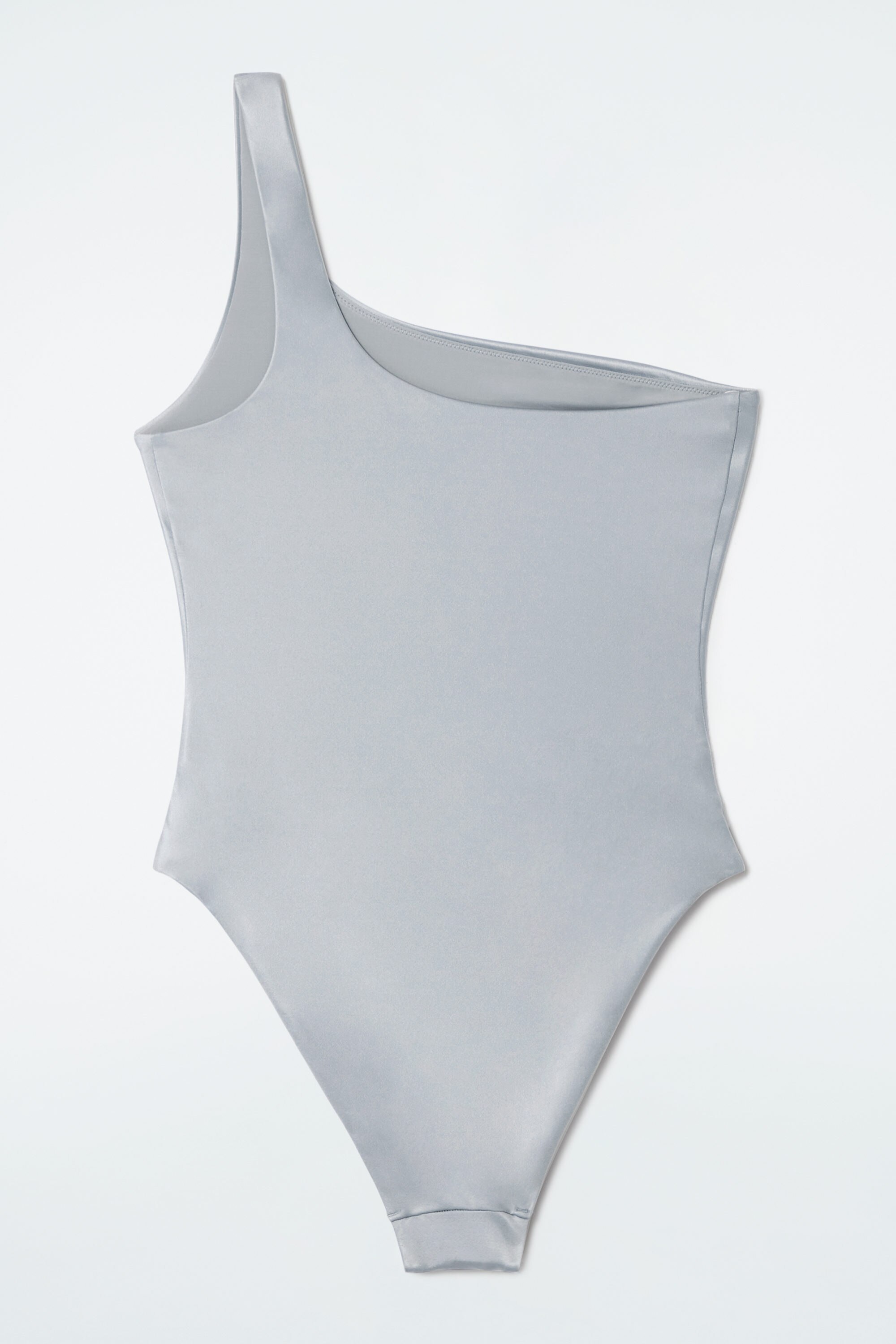 METALLIC ONE-SHOULDER SWIMSUIT - SILVER | COS