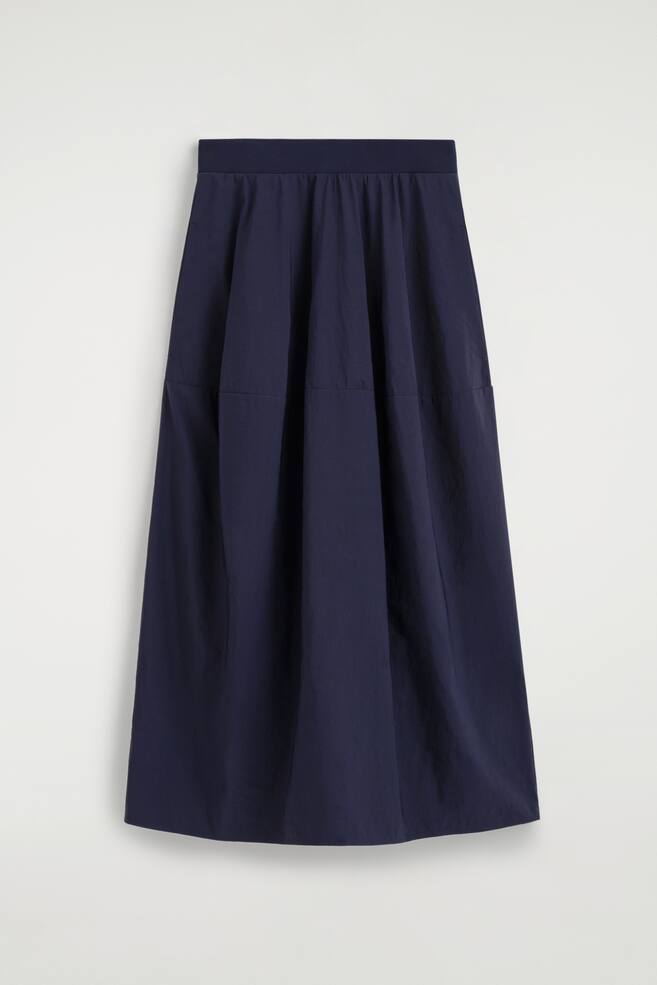 FALDA MIDI ESTRUCTURADA NAILON - AZUL MARINO - 1
