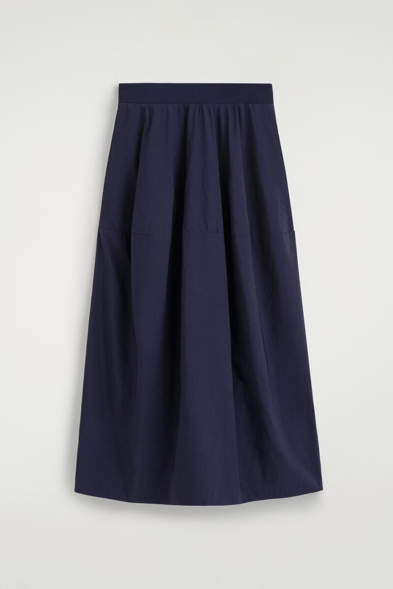 Sculpted Nylon Midi Skirt