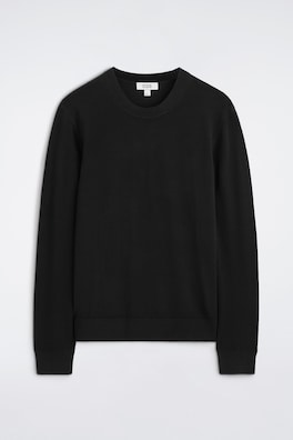 SLIM MERINO WOOL CREW-NECK JUMPER — BLACK 7