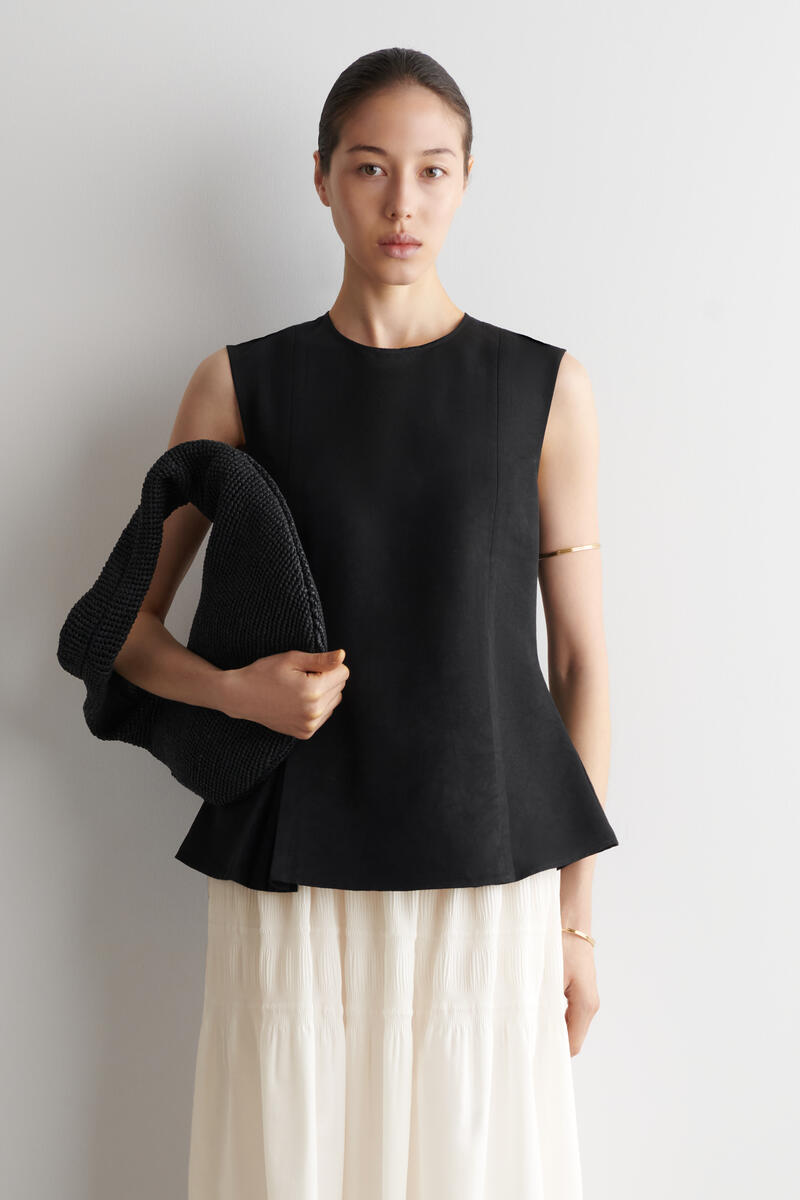 Pleated Peplum Top