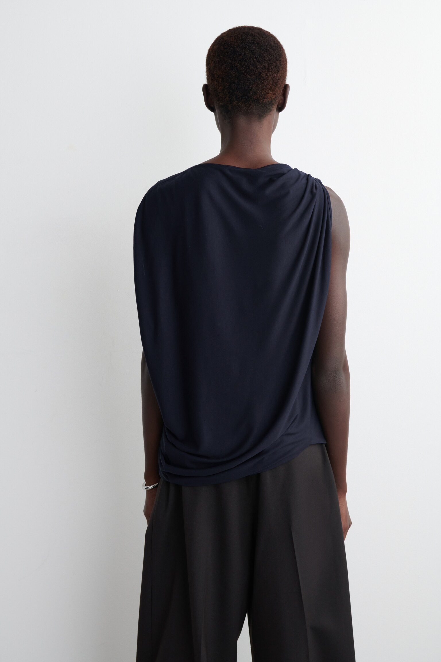 DRAPIERTES OBERTEIL AUS JERSEY - NAVYBLAU - 4