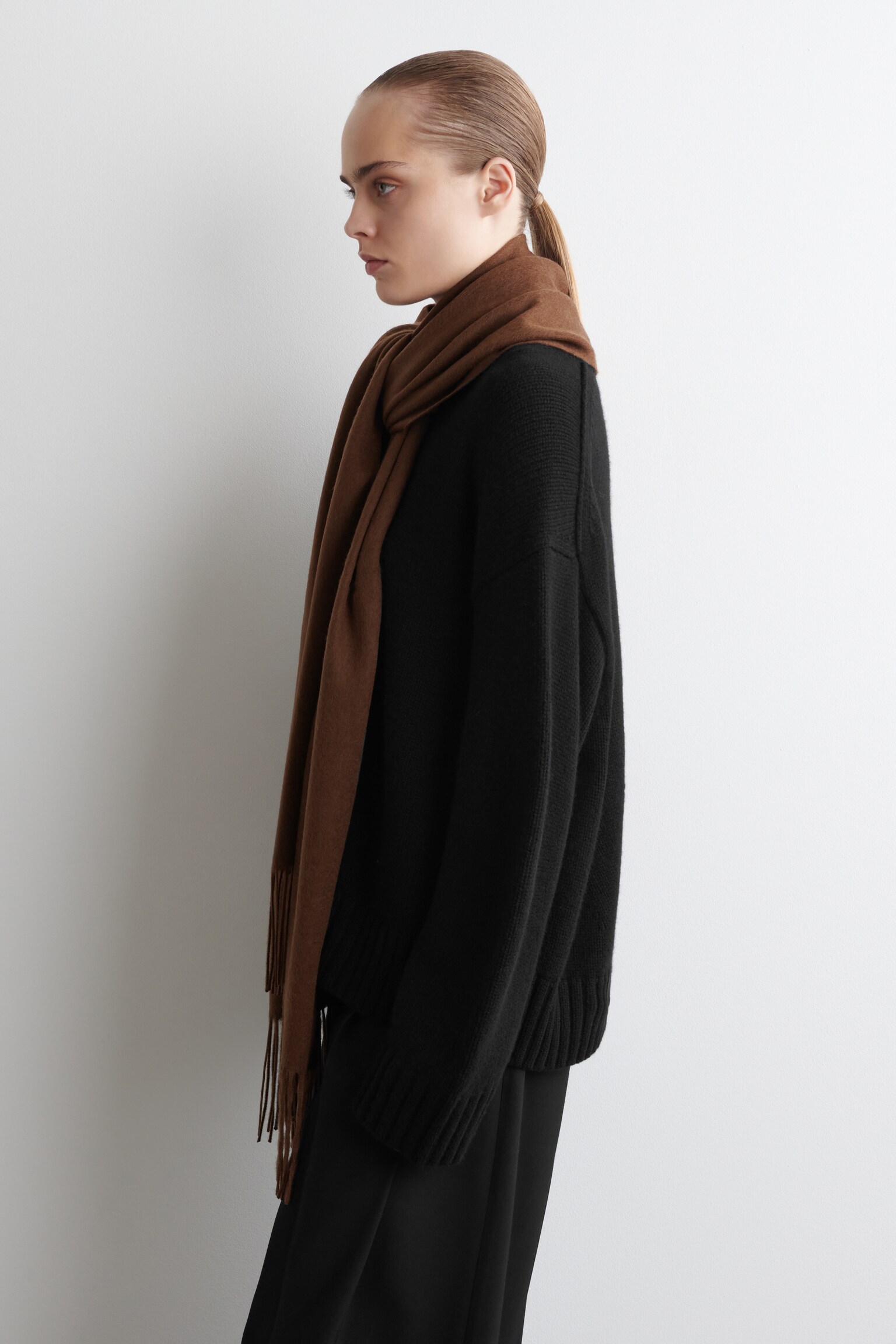 ÉCHARPE FRANGÉE EN LAINE - ROUILLE/BEIGE/PRUNE/ÉCRU - 4