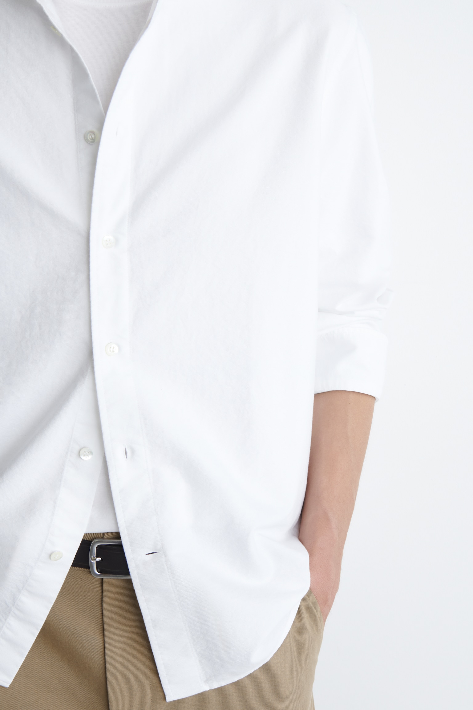 COTTON OXFORD SHIRT - WHITE/BEIGE / WHITE / STRIPED - 3
