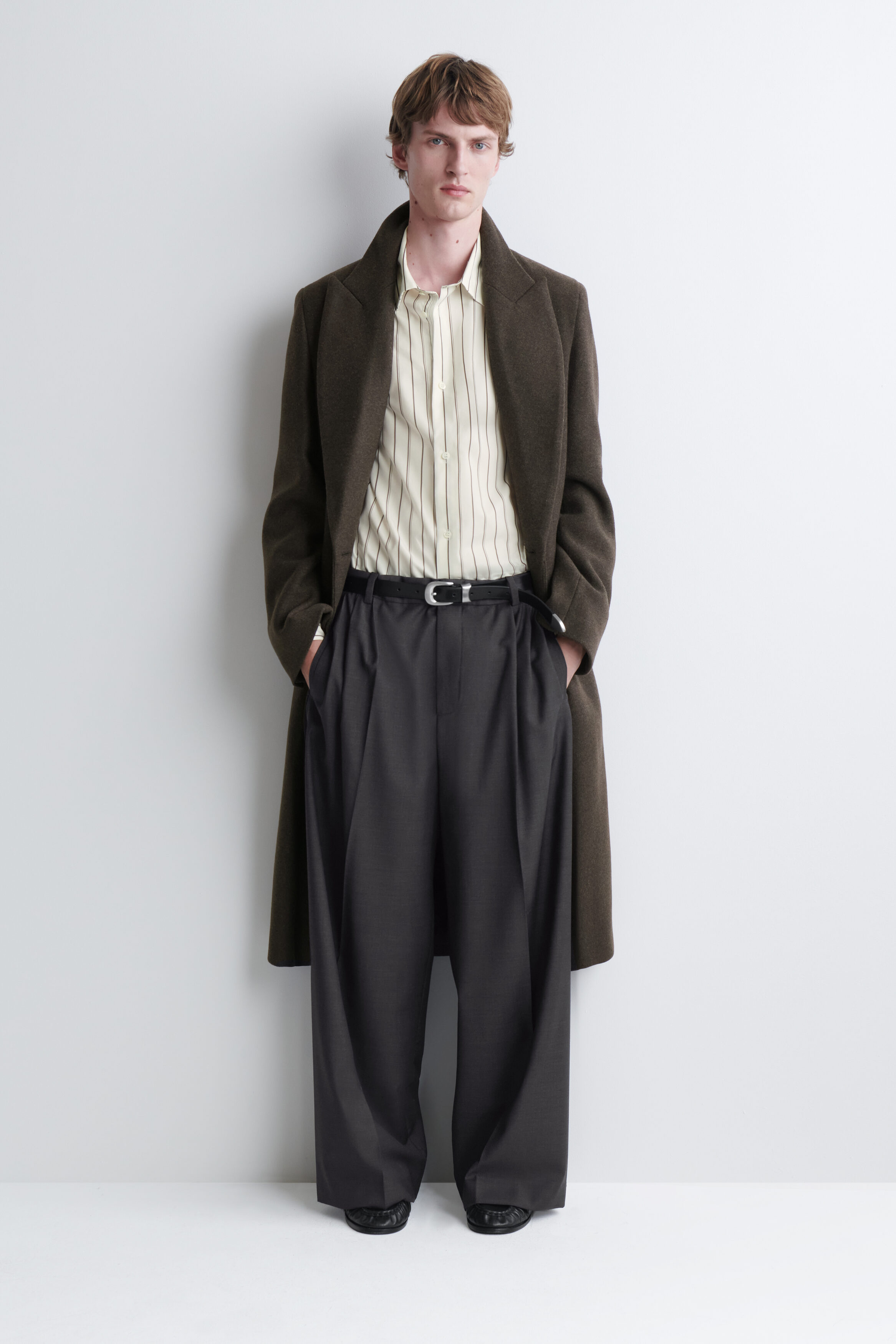 STRIPED STRUCTURED COTTON-SILK SHIRT - thumbnail 3