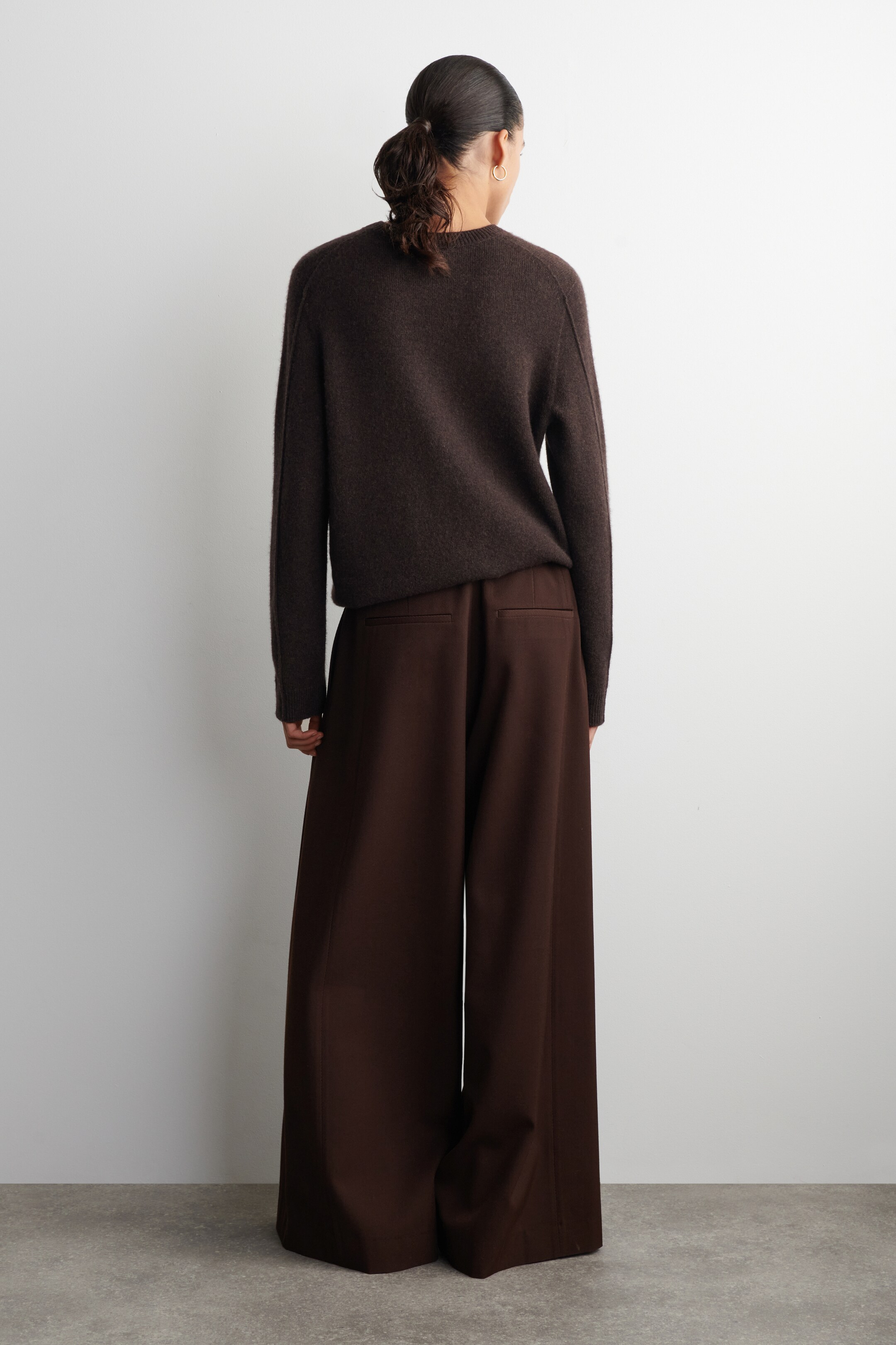 Visualizza immagine più grande: PANTALONI RILASSATI IN MISTO LANA A GAMBA LARGA - BORDEAUX - DONNA | H&M IT 4