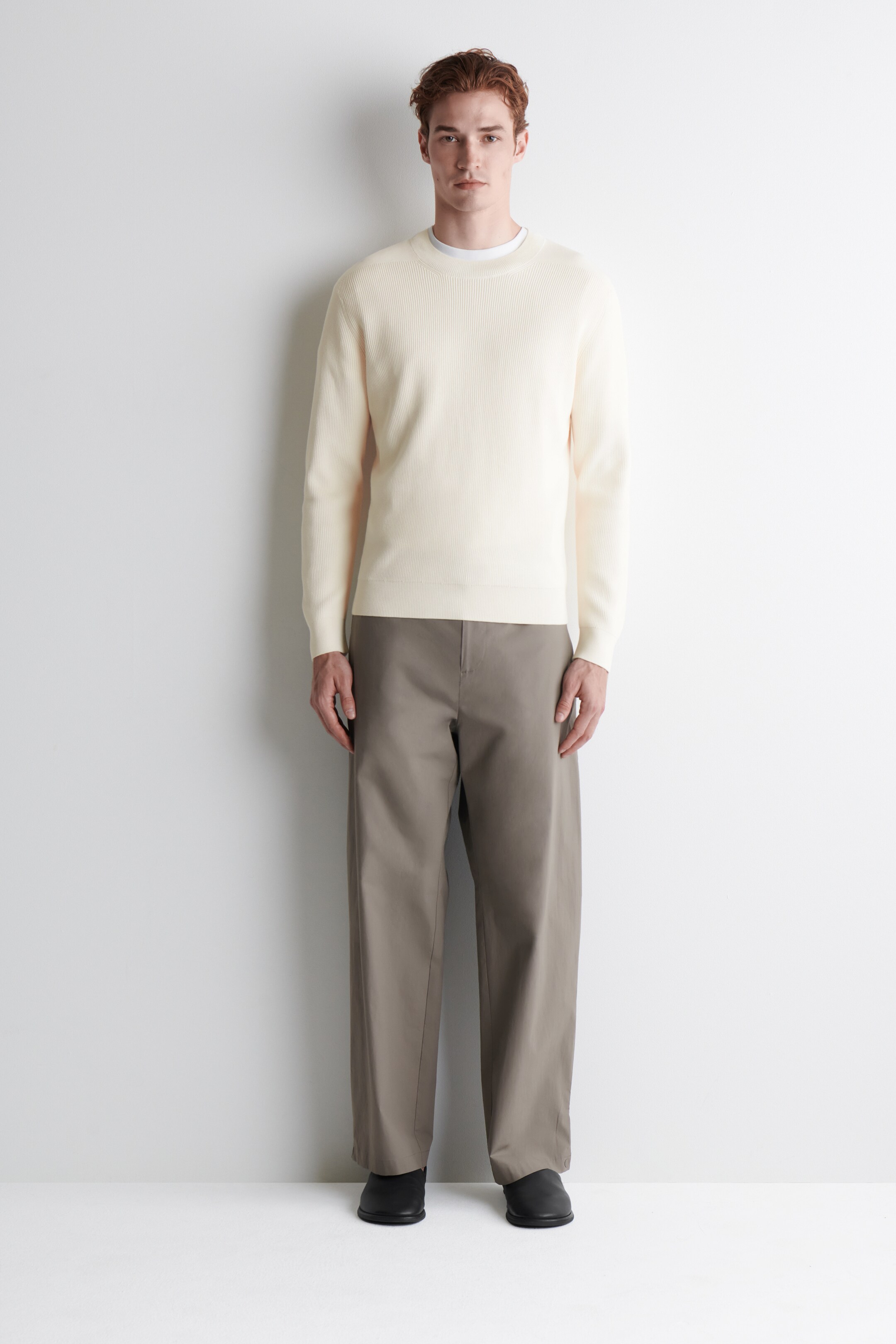 Agrandir l'image: PULL À COL ROND EN COTON - ÉCRU - HOMME | H&M CH 2