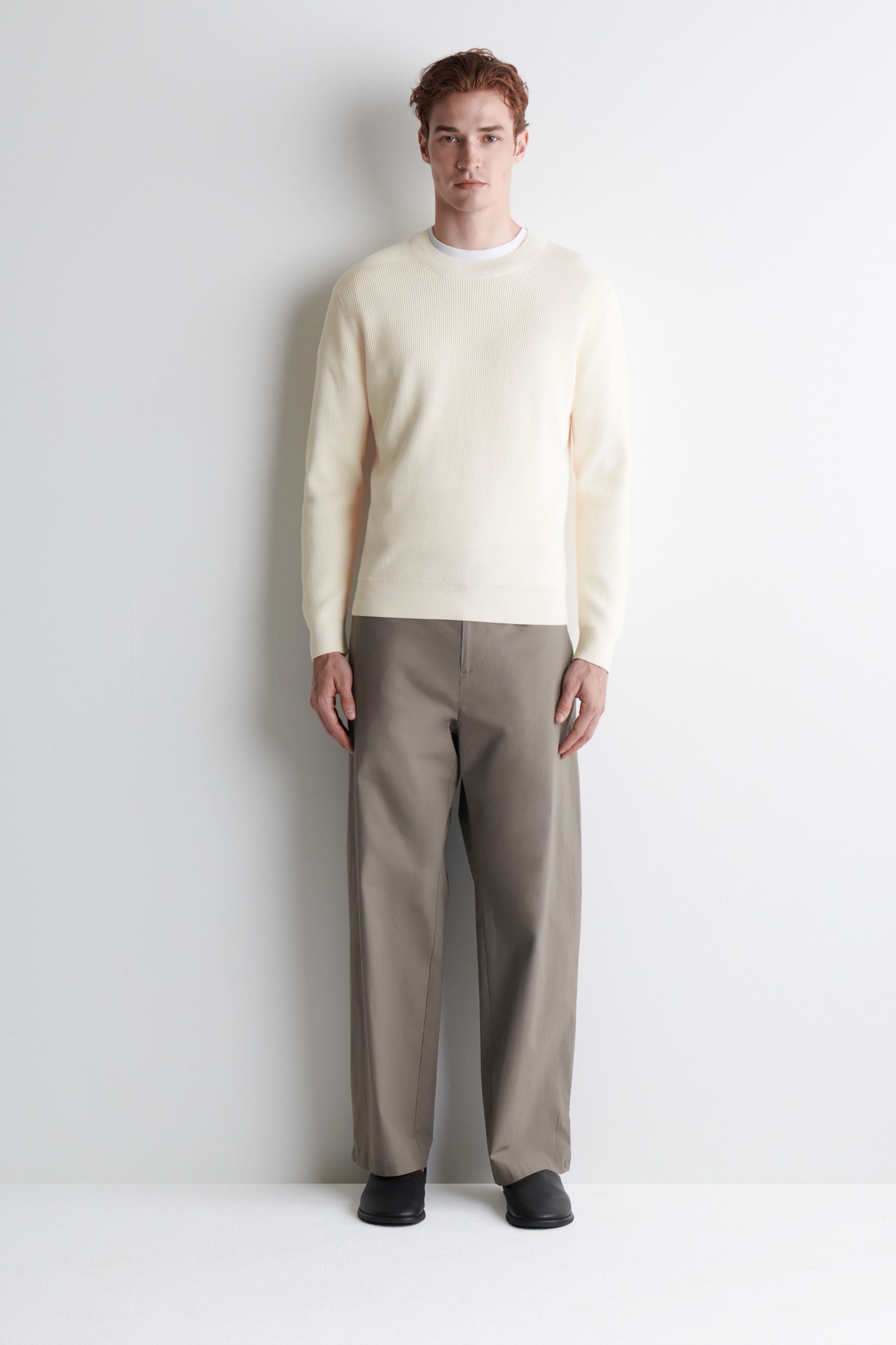 COTTON CREW-NECK SWEATER - OFF-WHITE | COS