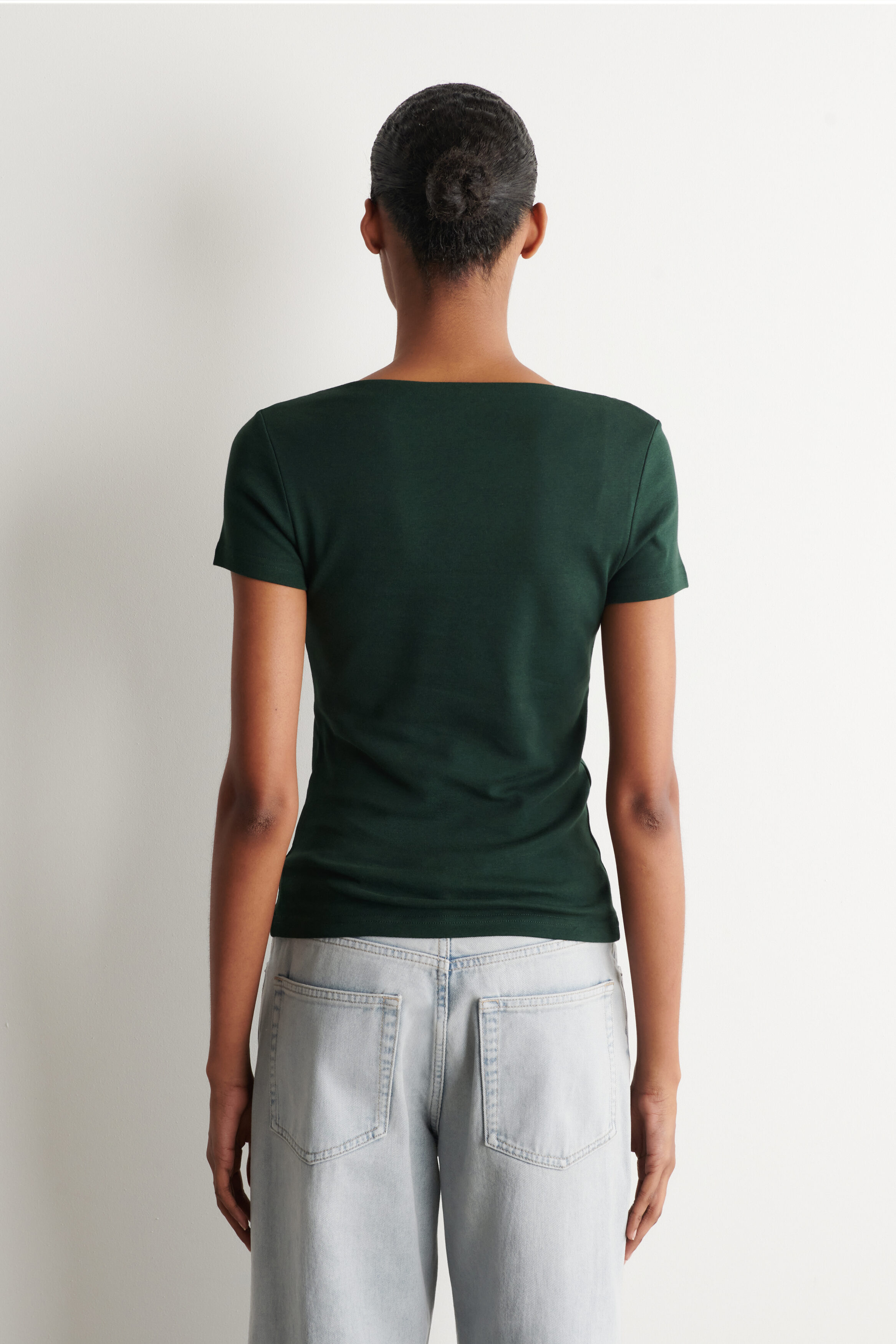 SLIM BOAT-NECK COTTON T-SHIRT - thumbnail 9