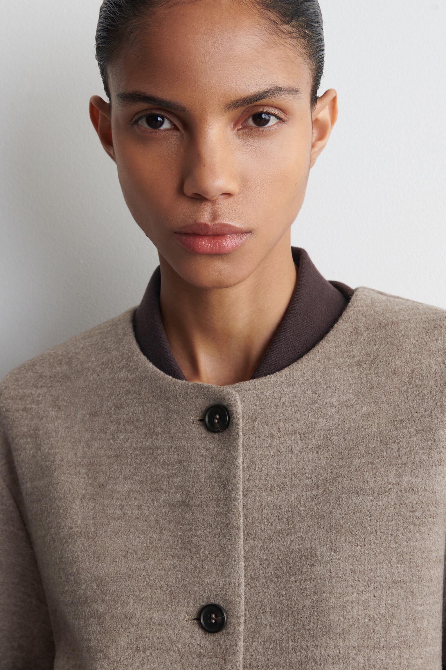 BOILED-WOOL CARDIGAN - BEIGE MÉLANGE - 5