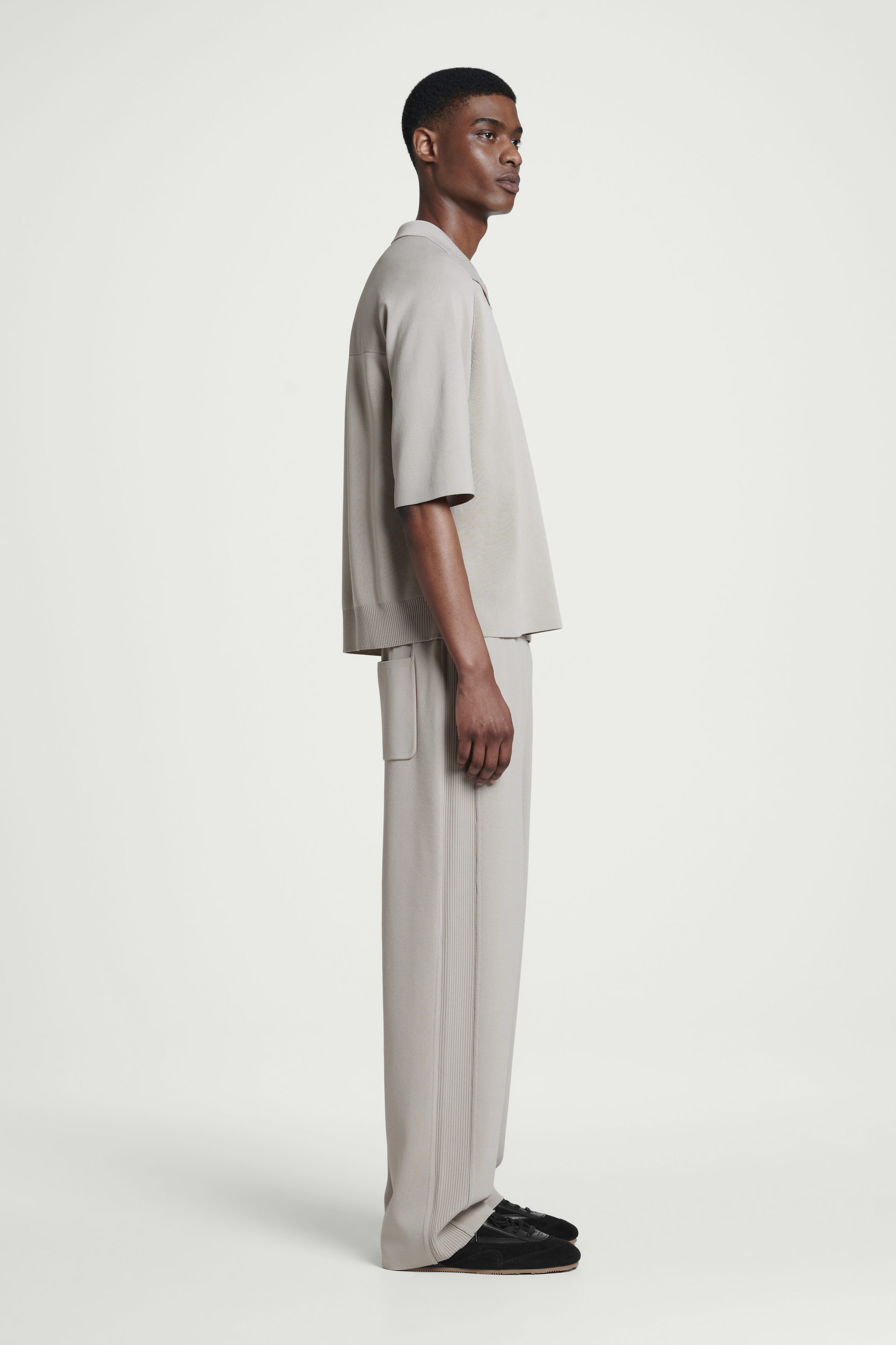 DOUBLE-FACED STRAIGHT-LEG TRACK PANTS