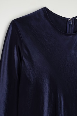 SATIN LONG-SLEEVED MAXI DRESS — MIDNIGHT BLUE 6