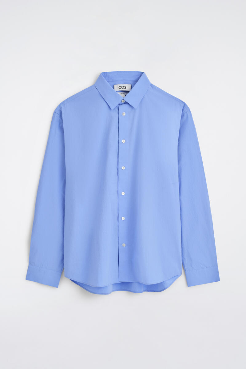 Relaxed Pima Cotton-Poplin Shirt in Blue