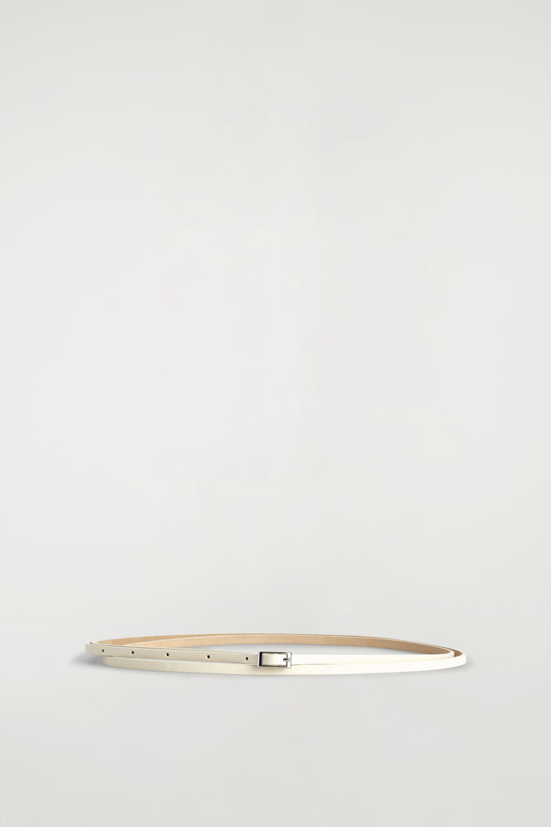 COS Skinny Double-Wrap Leather Belt White Women's Large