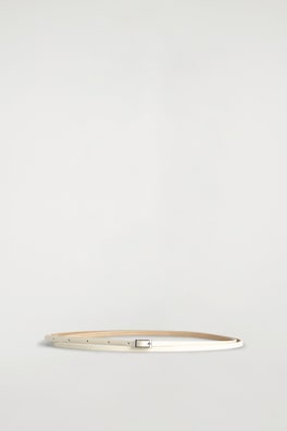 SKINNY DOUBLE-WRAP LEATHER BELT — WHITE 2