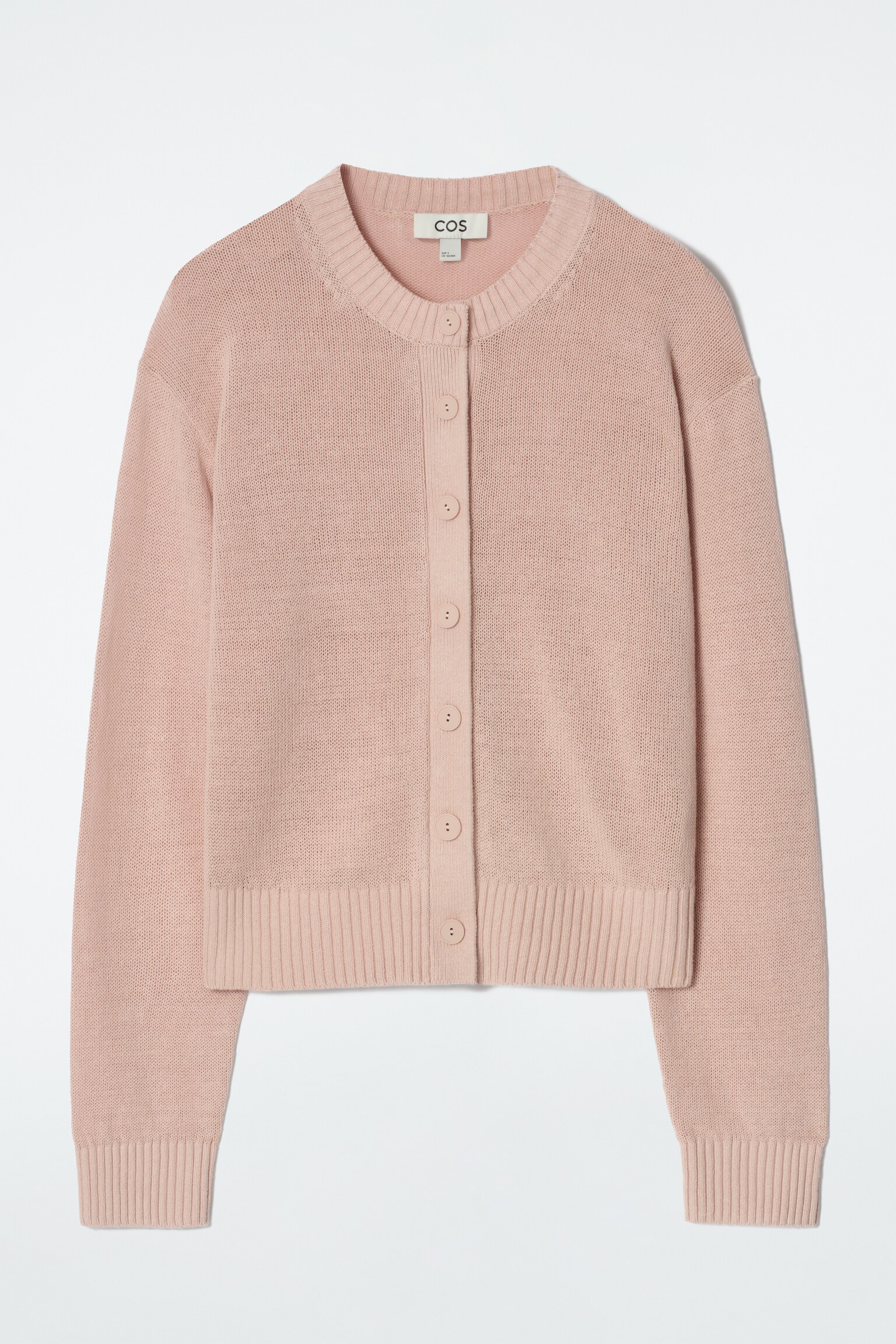 CARDIGAN EN MAILLE DE LIN - ROSE/IVOIRE/BRUN FONCÉ - 2