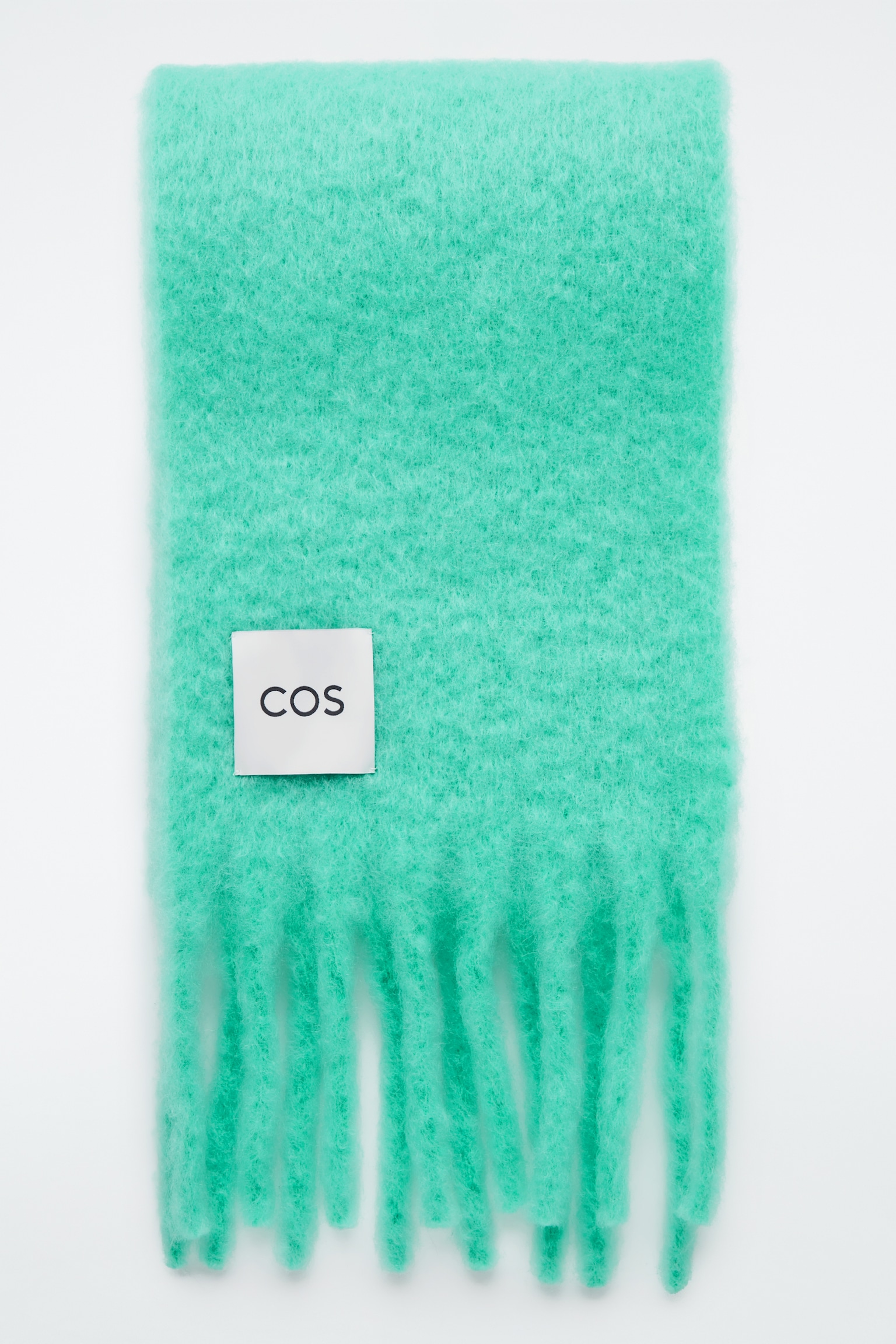 ÉCHARPE FRANGÉE EN MOHAIR BROSSÉ - TURQUOISE/PISTACHE