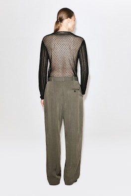 FLUID PLEATED STRAIGHT-LEG PANTS — DARK BEIGE 5