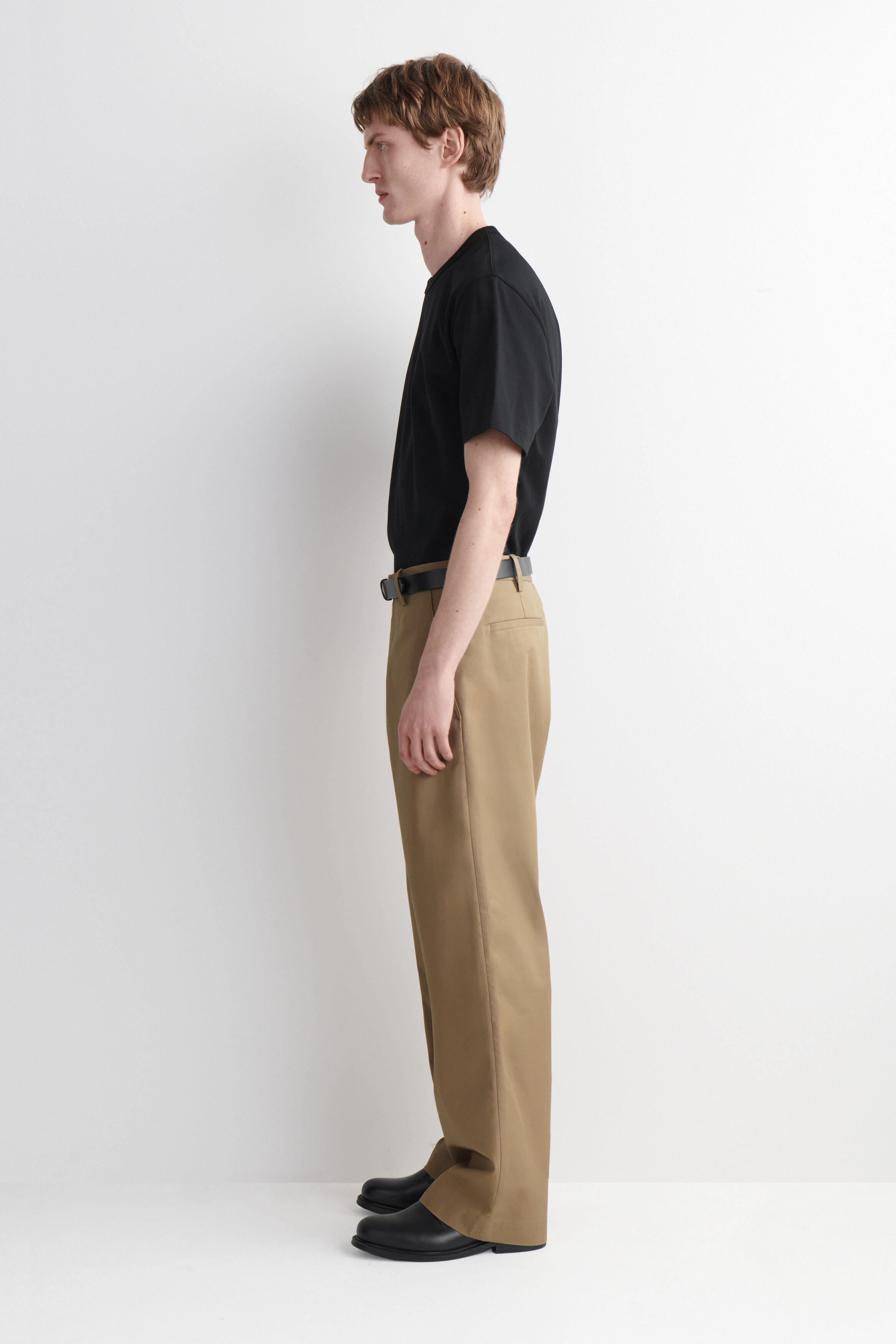 COTTON RELAXED-FIT WIDE-LEG CHINOS - BEIGE | COS