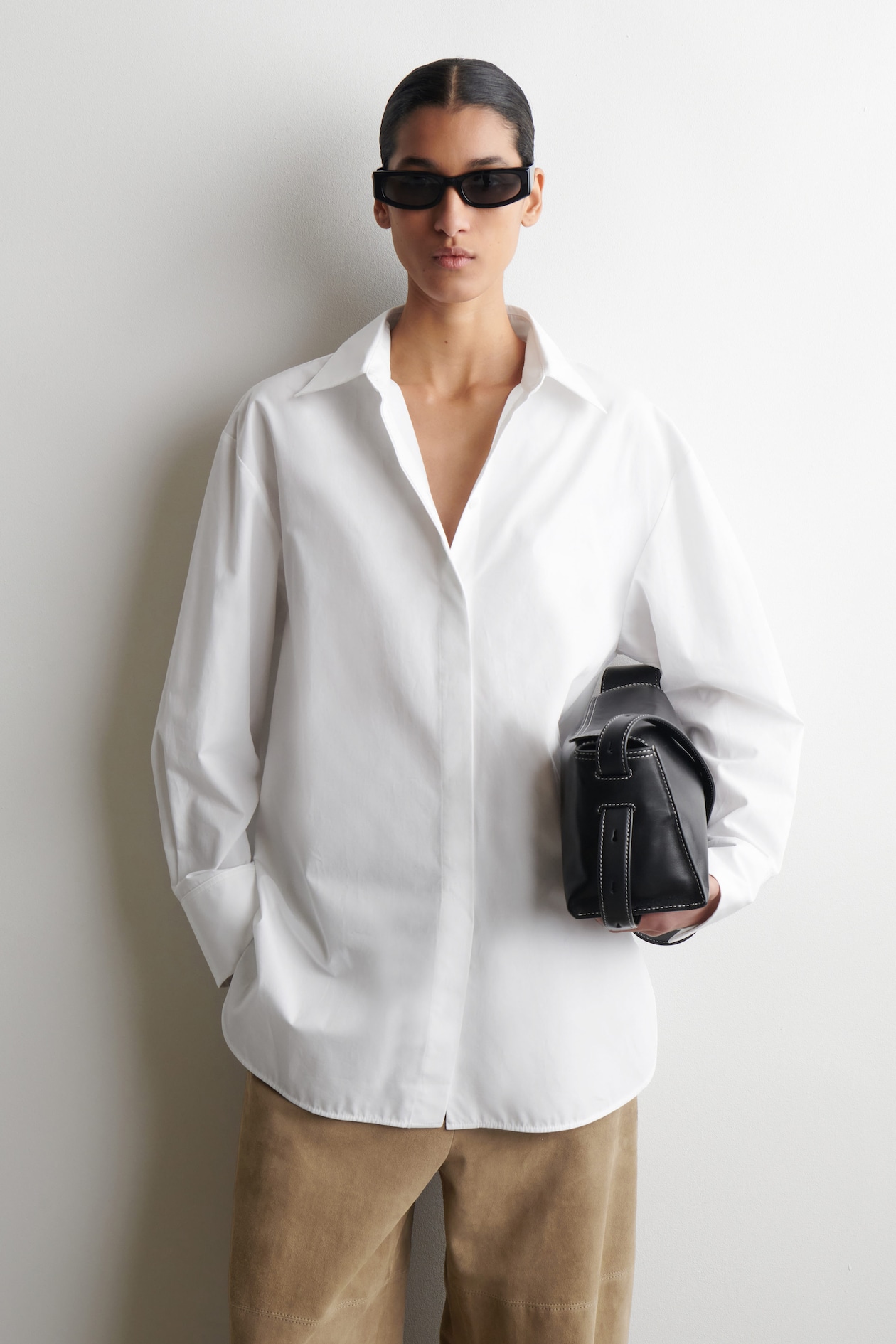 TAILORED COTTON SHIRT — WHITE