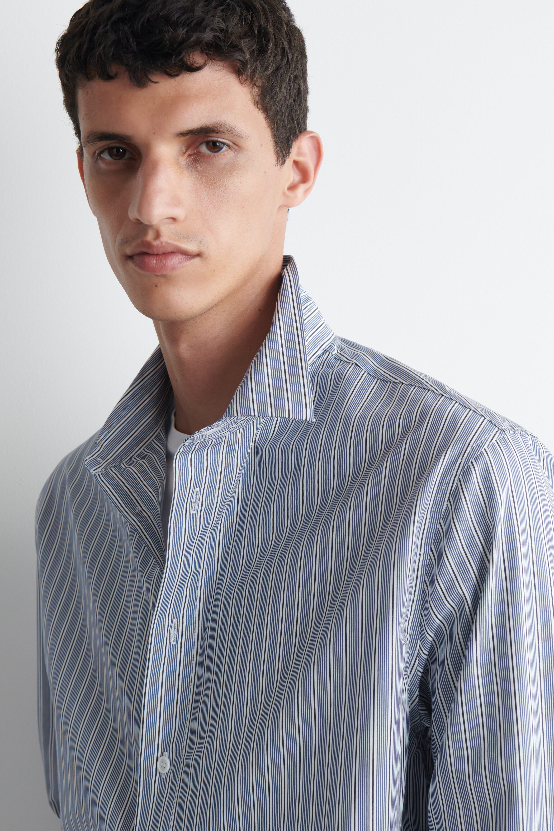 RELAXED STRIPED COTTON SHIRT - thumbnail 4