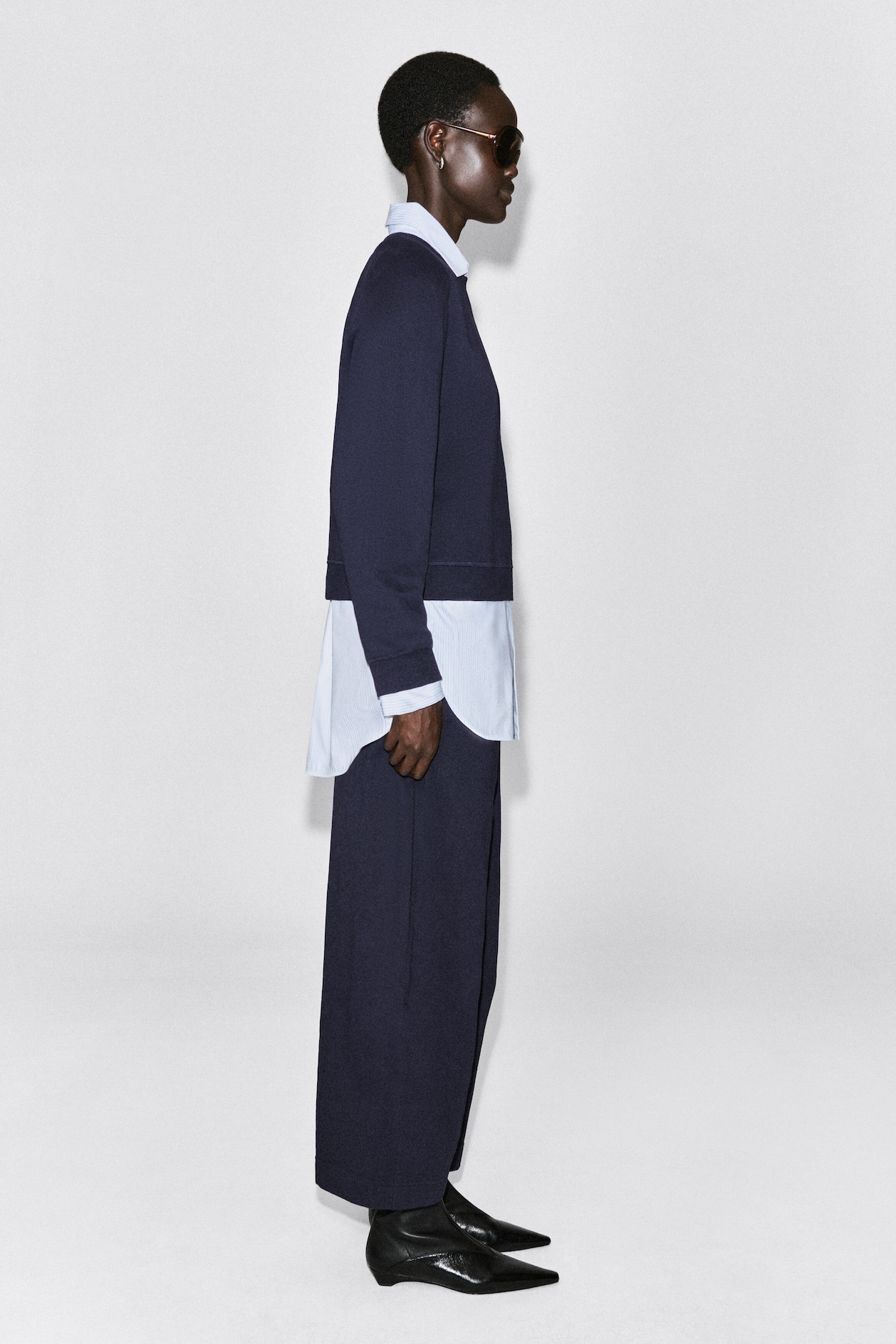 COTTON SWEATSHIRT — NAVY