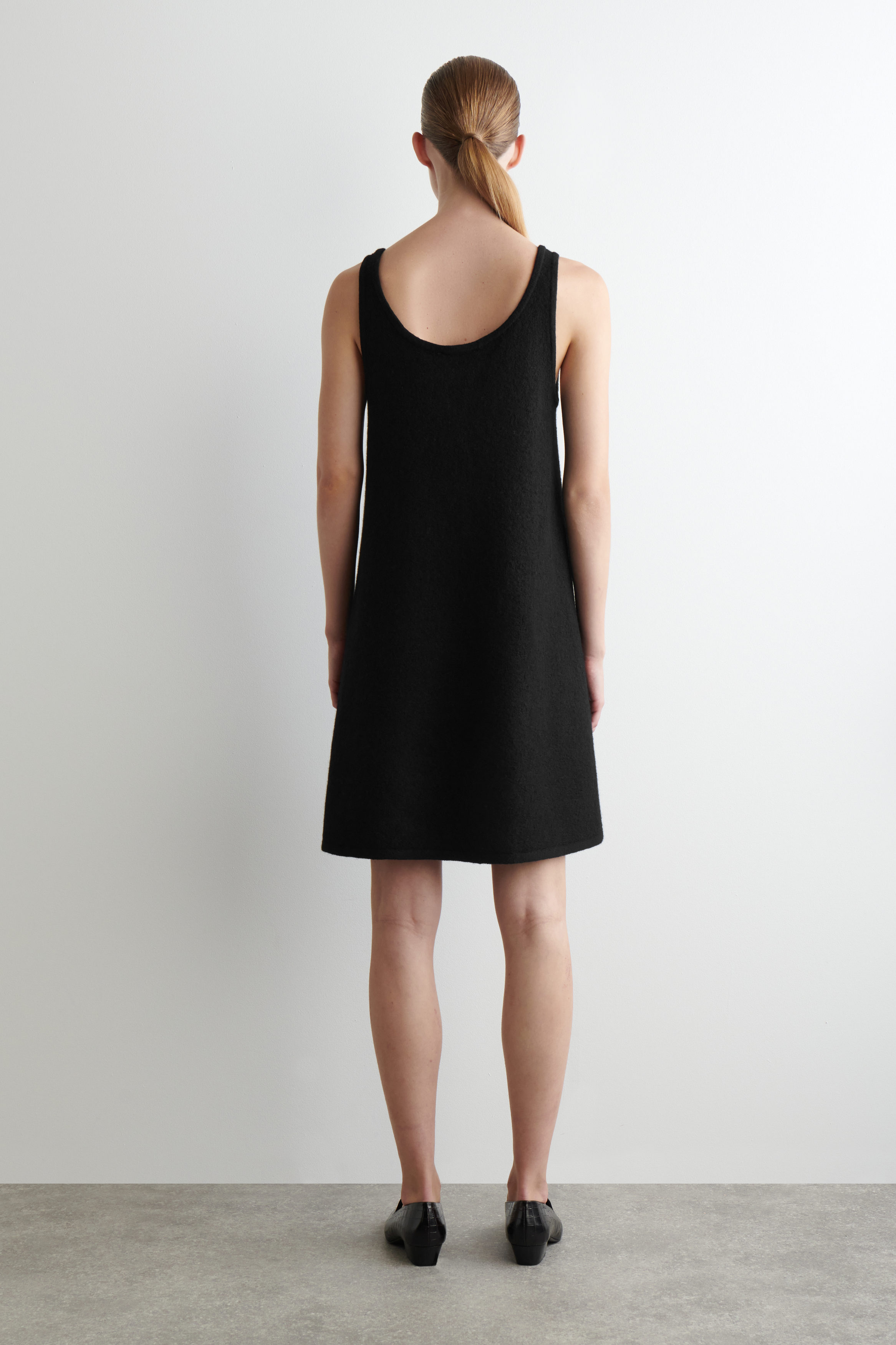 BOILED-WOOL A-LINE MINI DRESS - BLACK | COS US BOILED-WOOL A-LINE MINI DRESS - BLACK | COS US
