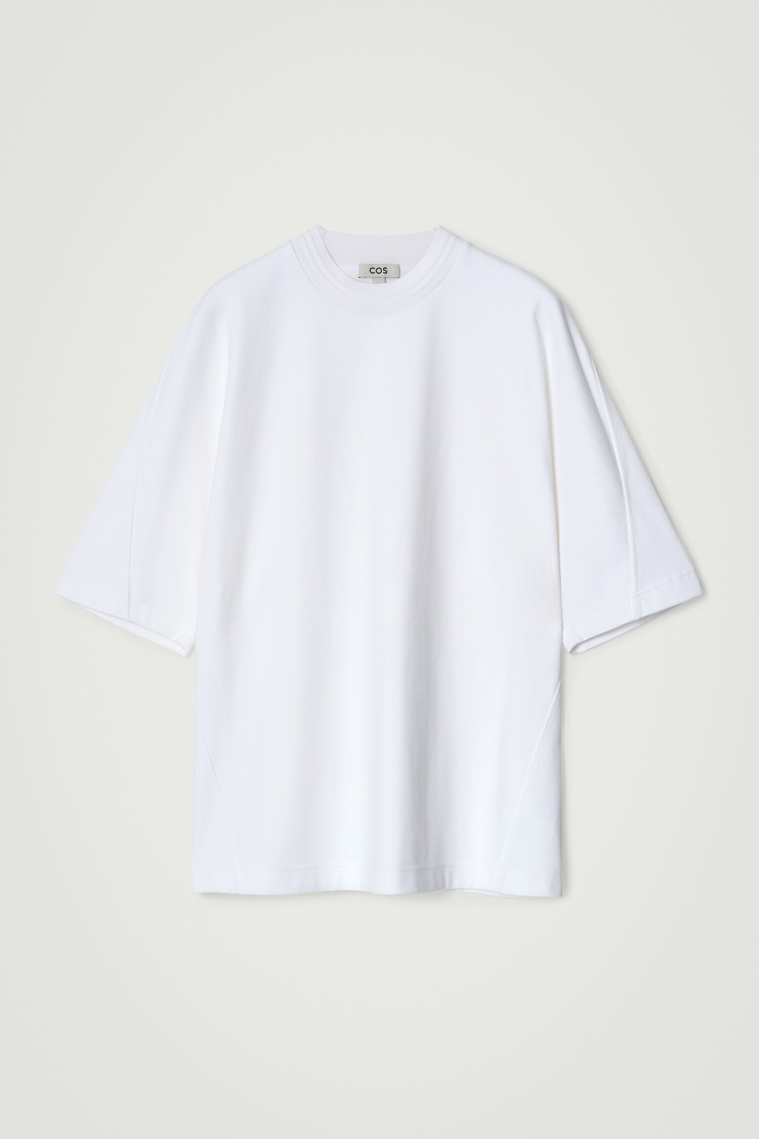 CAMISETA OVERSIZE DE GRAN GRAMAJE Y CUELLO PERKINS - BLANCO/NEGRO - 2