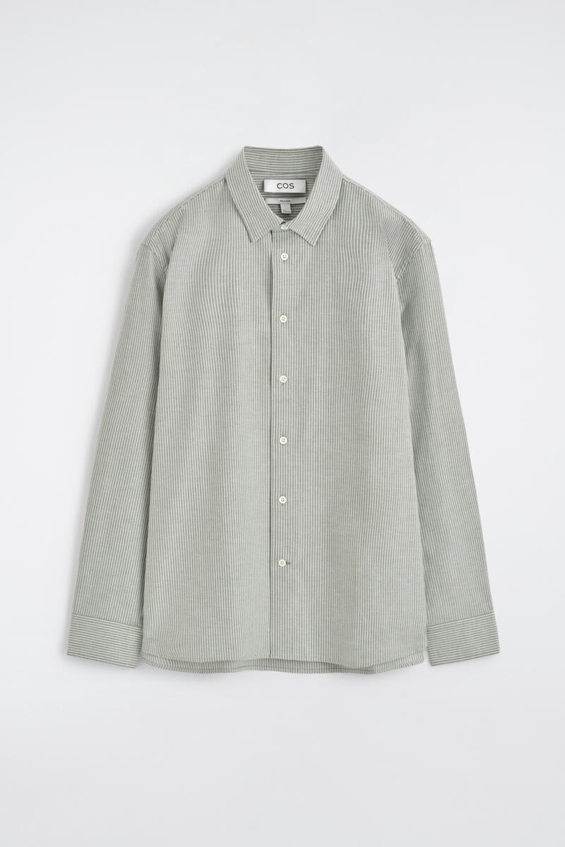 Cotton Oxford Shirt in Green